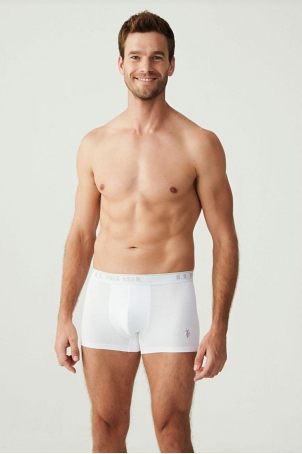 U.S. Polo Assn. 80097 Erkek Beyaz 3'lü BoxerBoxerU.S. Polo Assn.