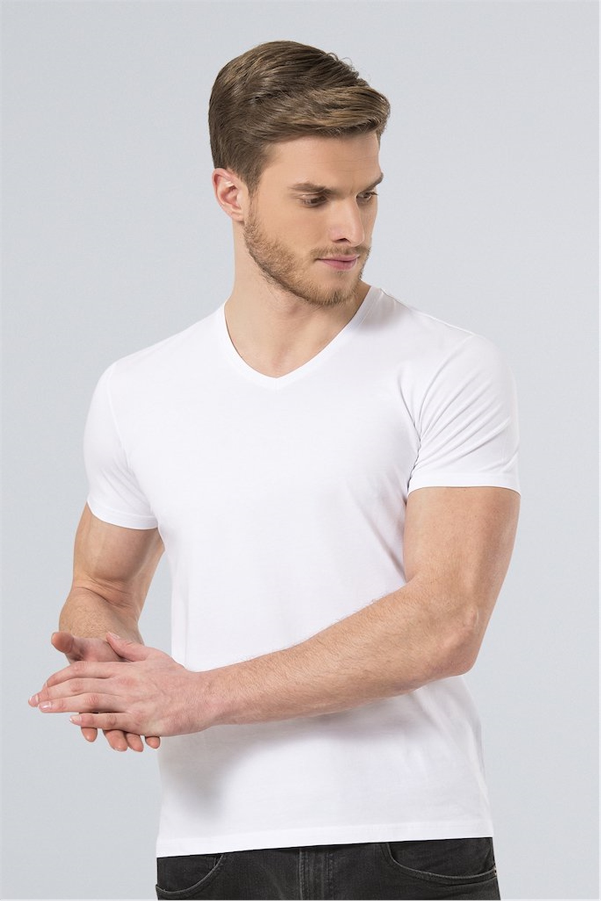 Wtshirt Las Vegas Erkek V Yaka Basic T-ShirtT-ShirtWtshirt