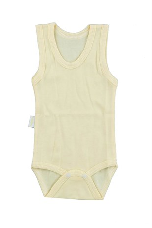Bebek Sarı Body Pamuklu Askılı Çıtçıtlı Badi SB155Erkek Bebek BodySebi