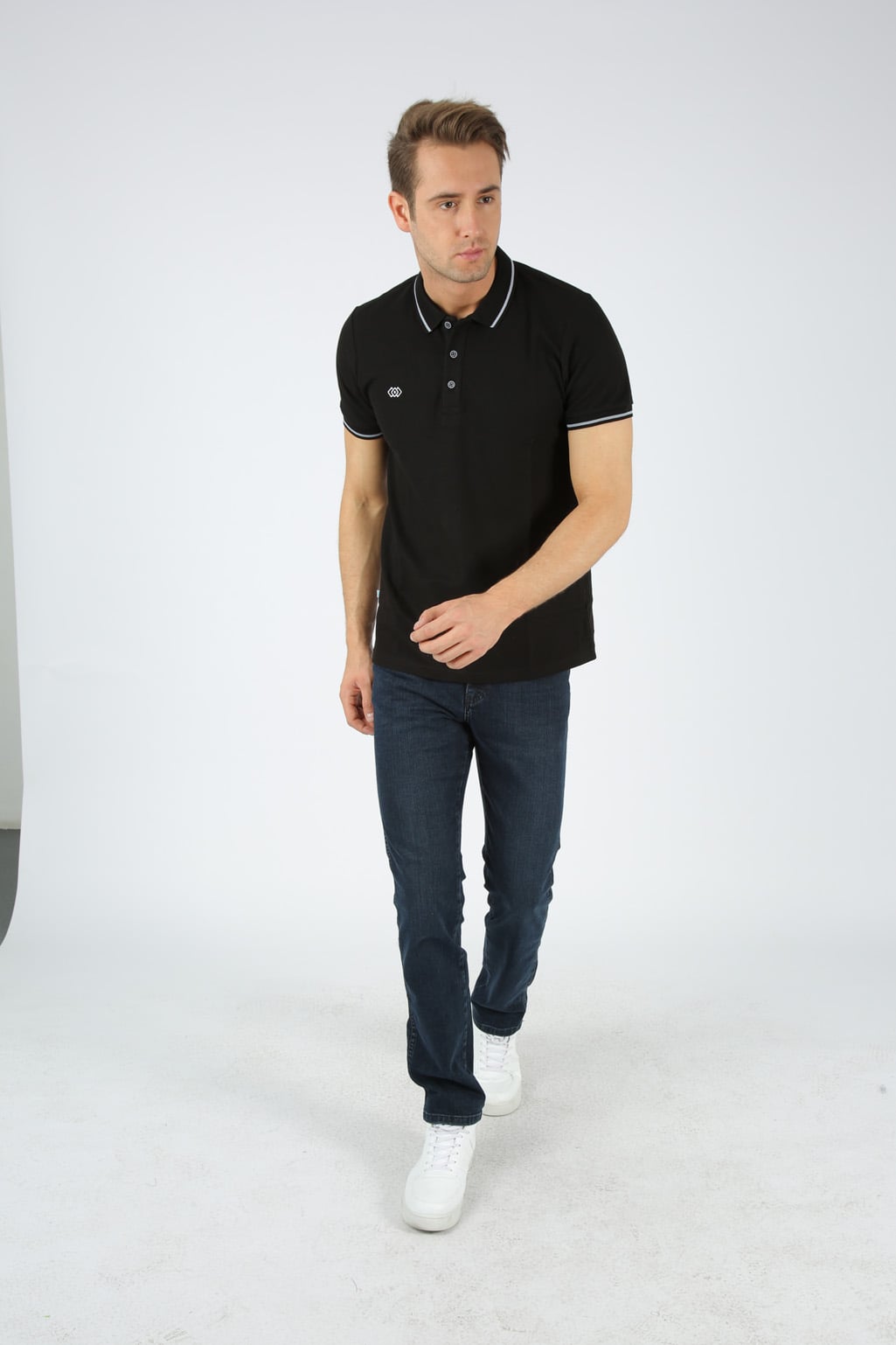 SPORT ERKEK POLO ÇİZGİLİ YAKA T SHIRT