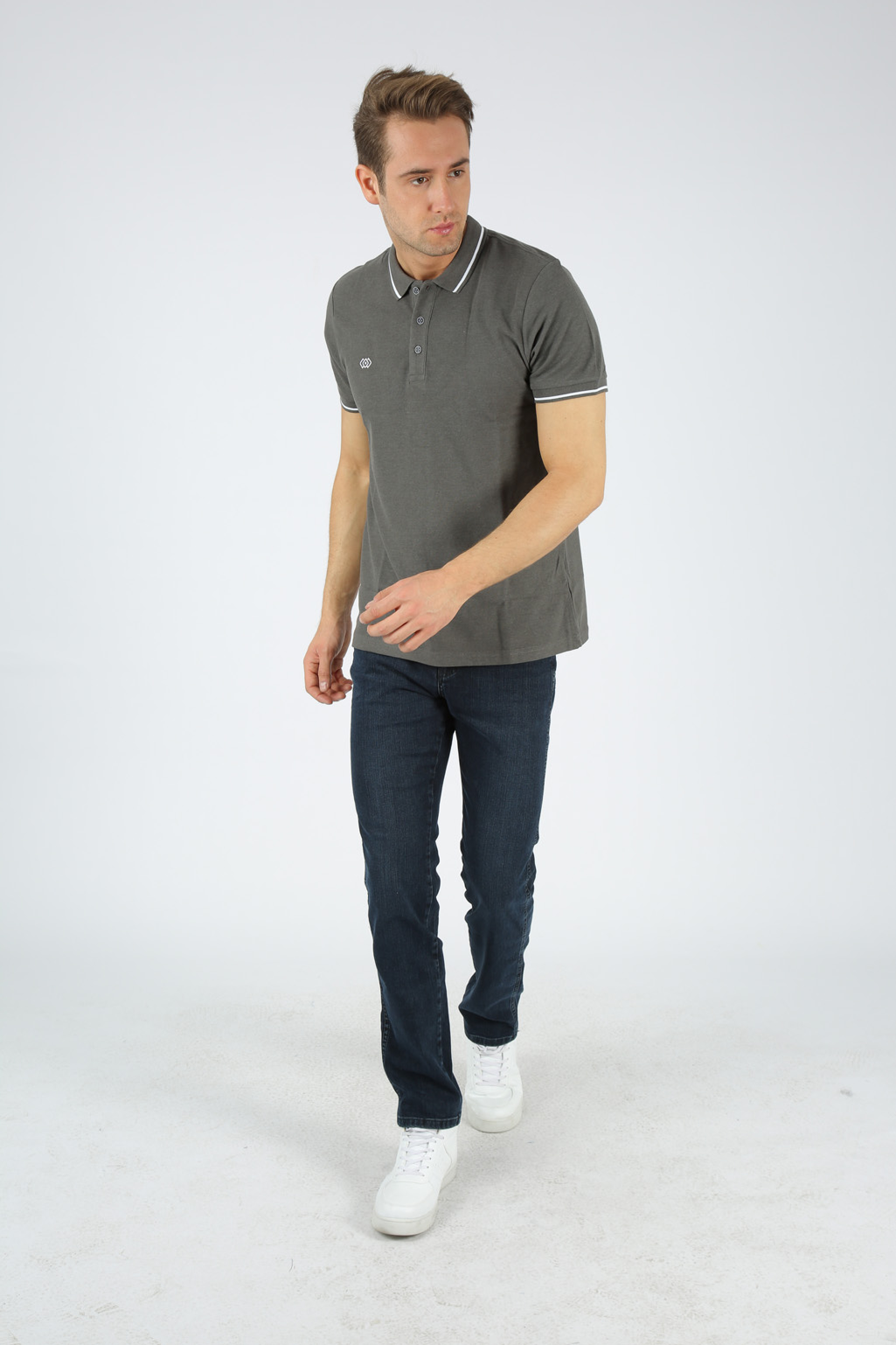 SPORT ERKEK POLO ÇİZGİLİ YAKA T SHIRT