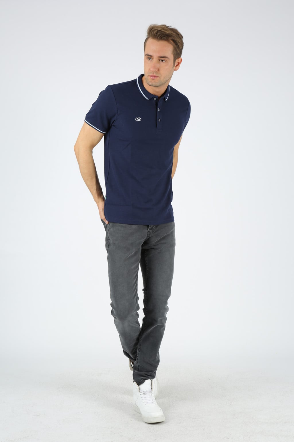 SPORT ERKEK POLO ÇİZGİLİ YAKA T SHIRT