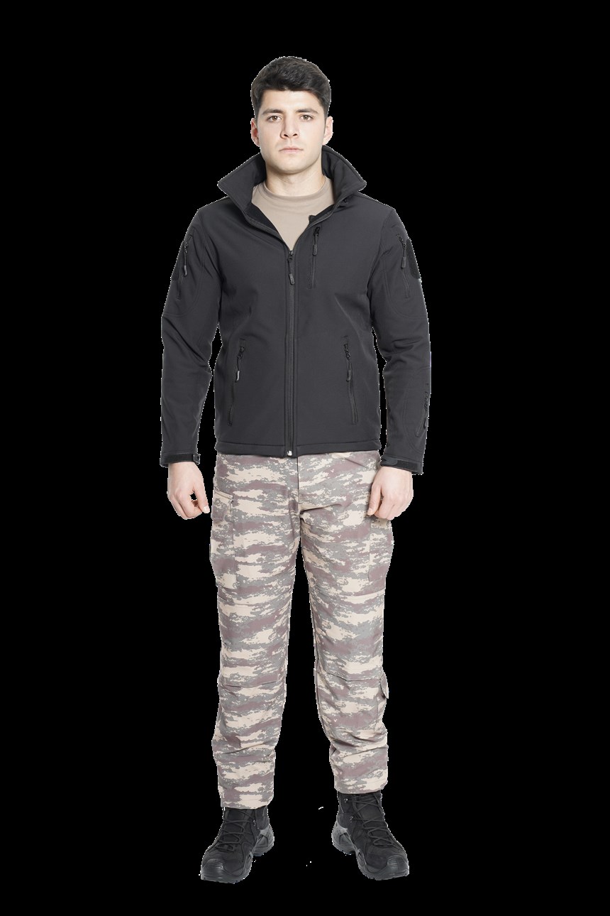 Softshell Yağmur Geçirmez Mont Siyah Renk