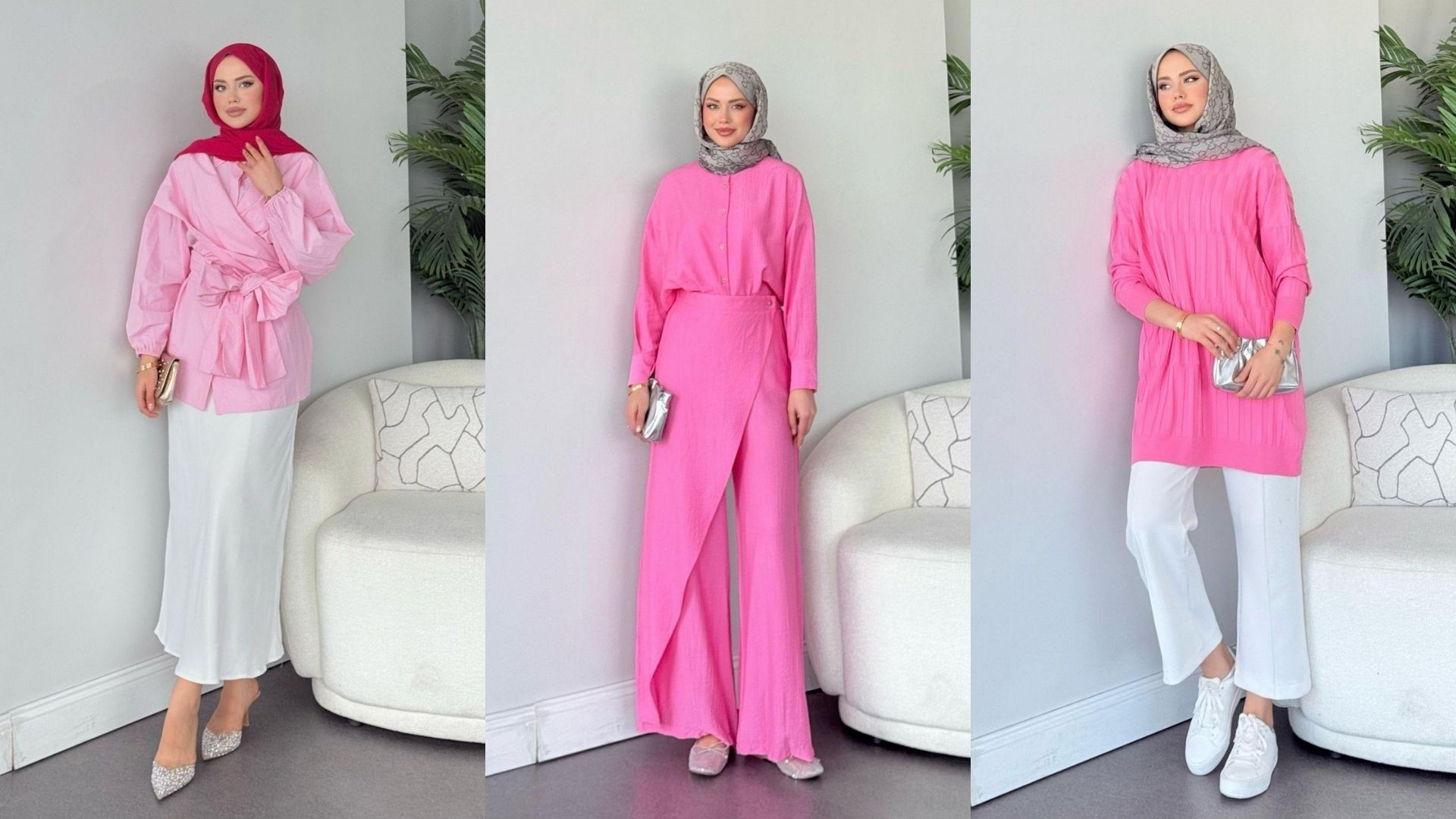 pembe tesettür gömlek