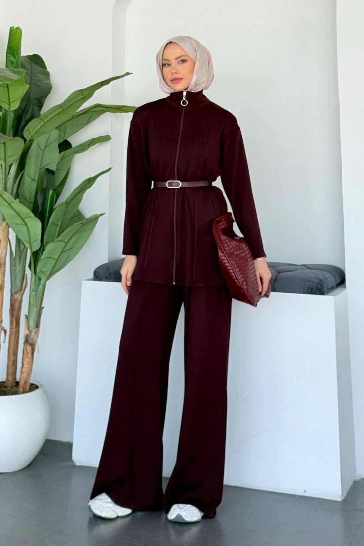  Melisa Pantolonlu Takım Bordo, Fiyatları 