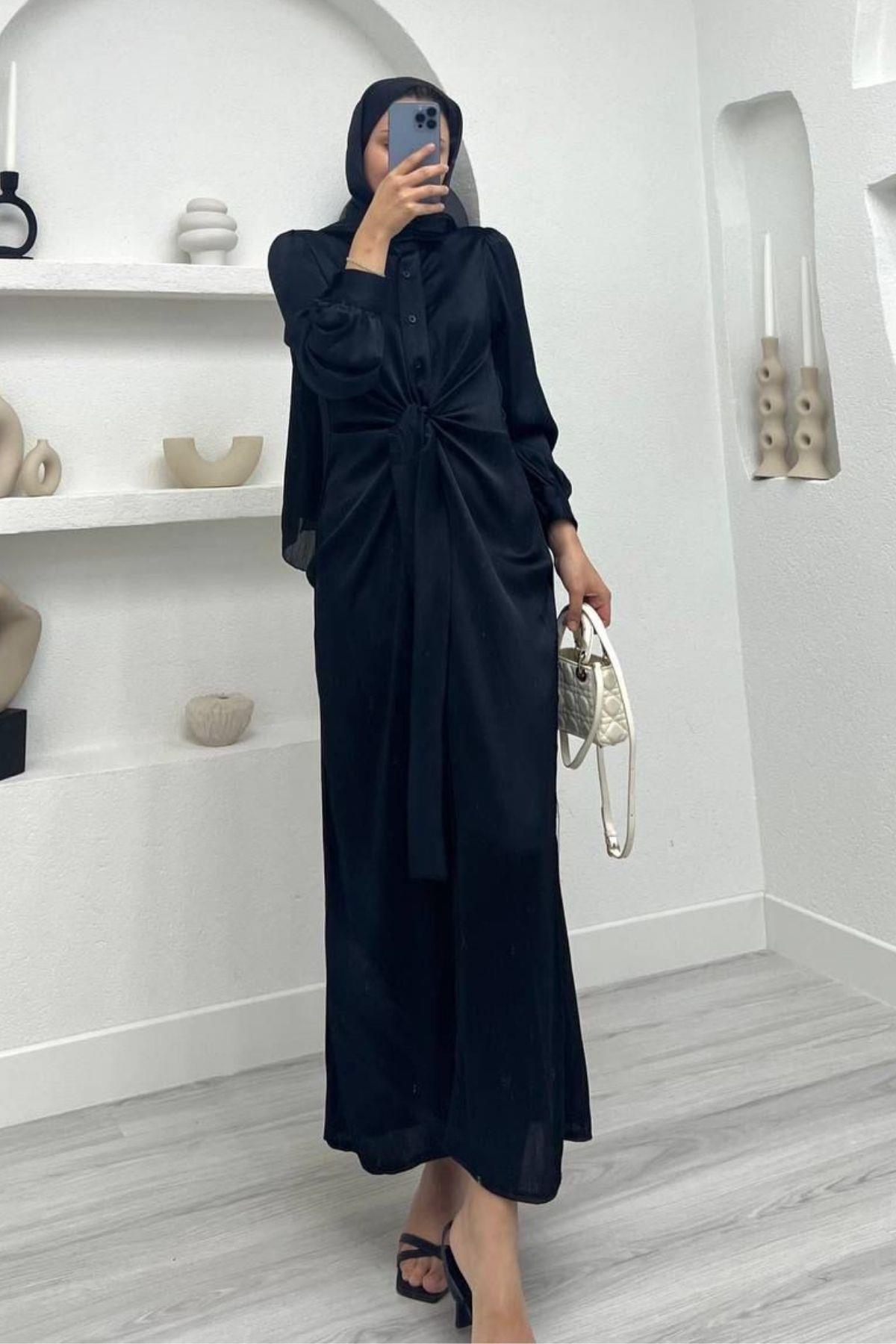 Aley Elbise Siyah, Fiyatları Aley Elbise Siyah – Haza Moda | Tesettür Giyim