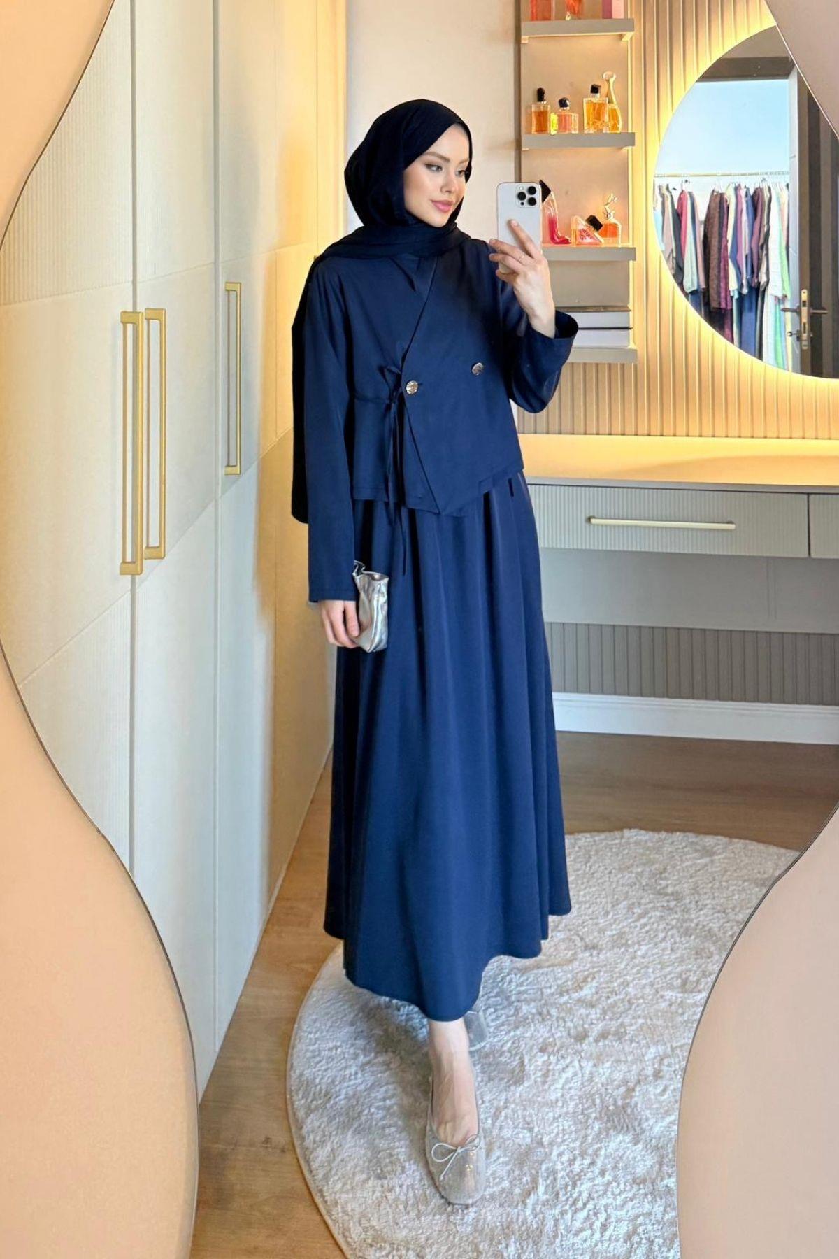 Alix Crop Detaylı Elbise Lacivert, Fiyatları 