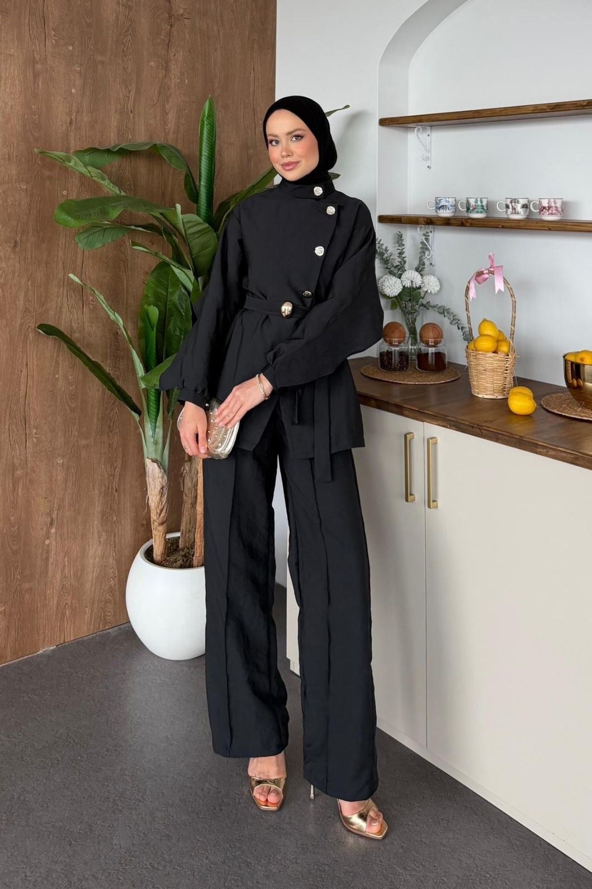 Alya Modal Takım Siyah, Fiyatları Alya Modal Takım Siyah| Haza Moda