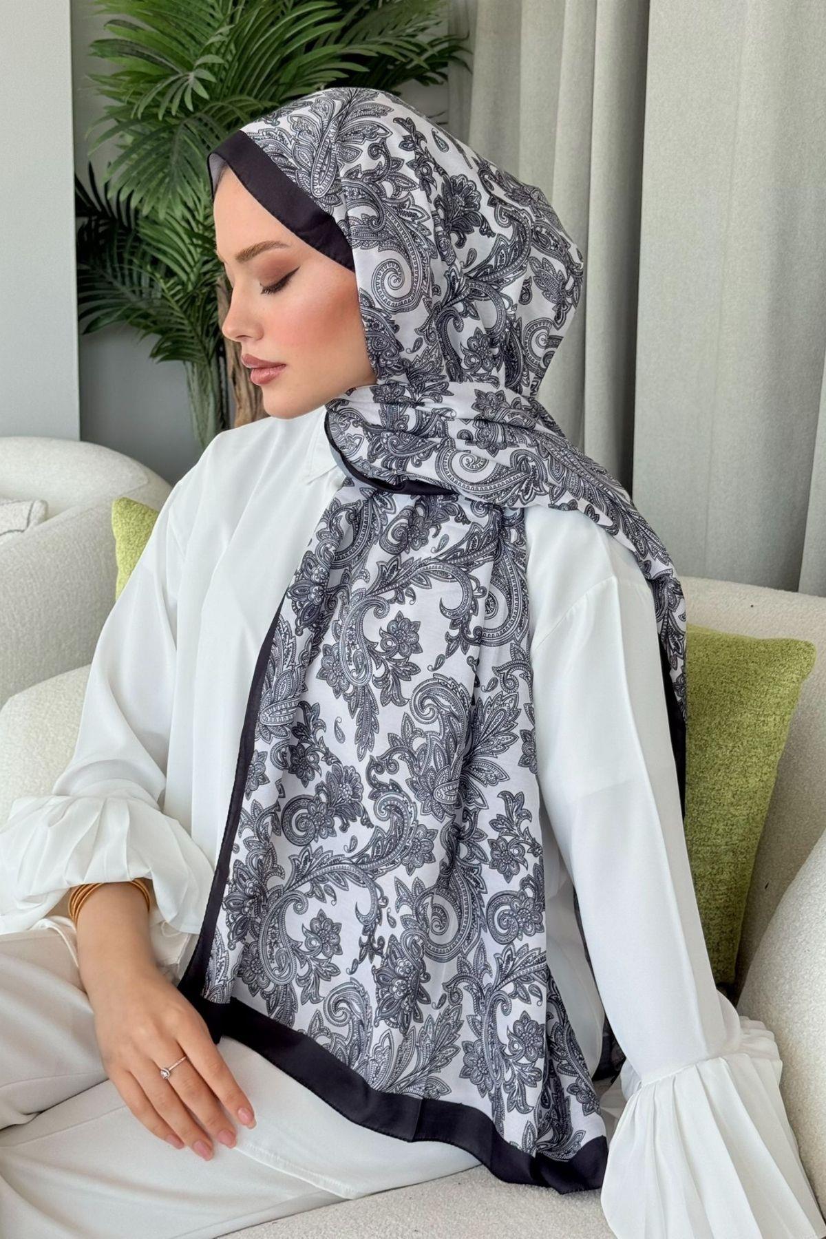 Aras Desen Dijital Şal Siyah, Fiyatları Aras Desen Dijital Şal Siyah- Haza Moda 