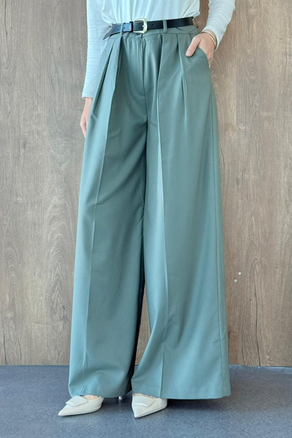 Arda Palazzo Kemerli Pantolon Mint, Fiyatları 