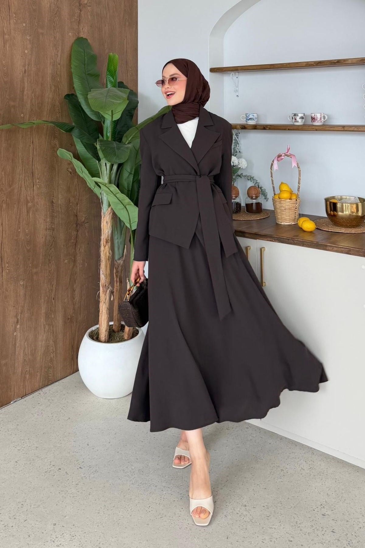 Asel Etekli Blazer Takım Acı Kahve, Fiyatları 