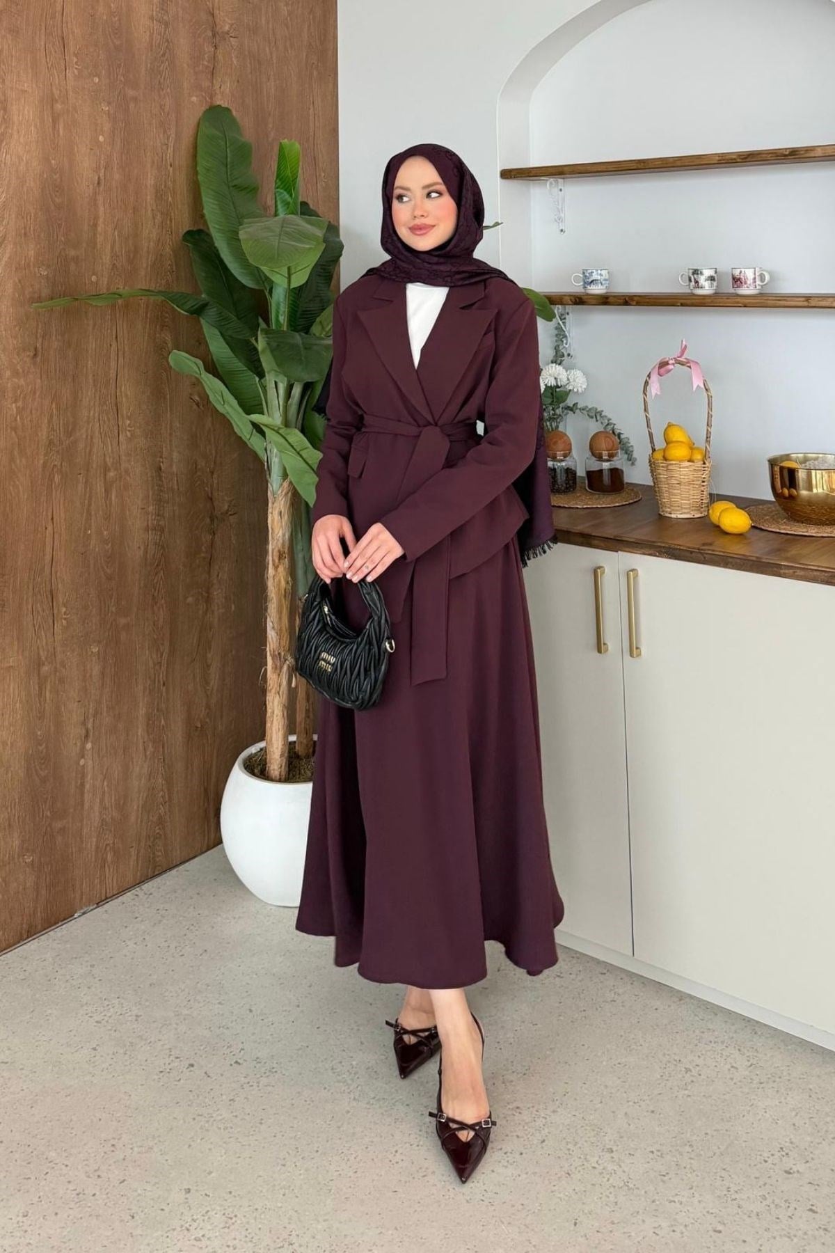 Asel Etekli Blazer Takım Mürdüm, Fiyatları 