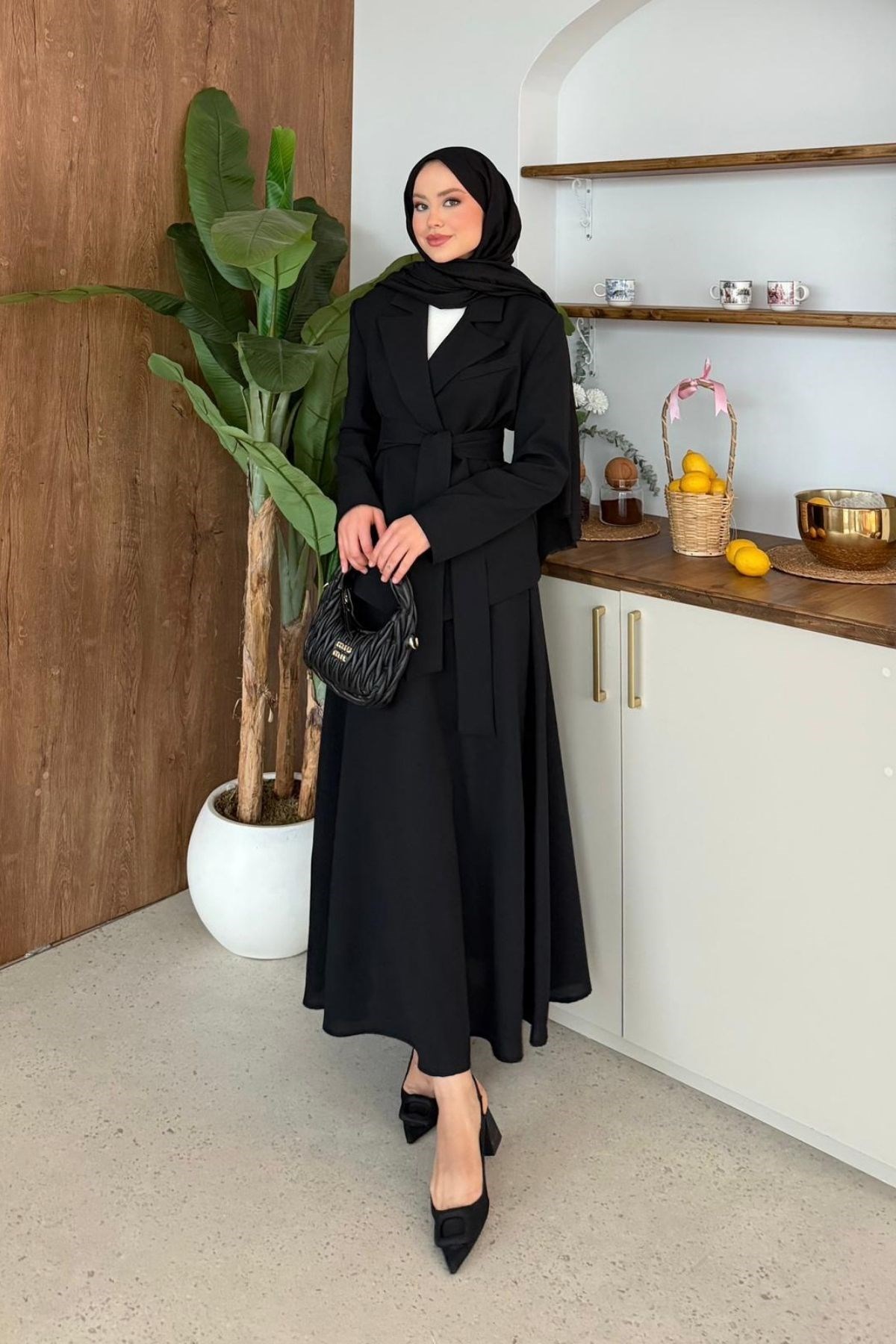 Asel Etekli Blazer Takım Siyah, Fiyatları 