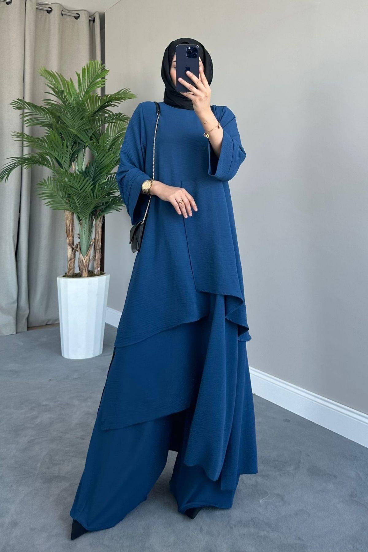 بدلة غير متناظرة نيلي
