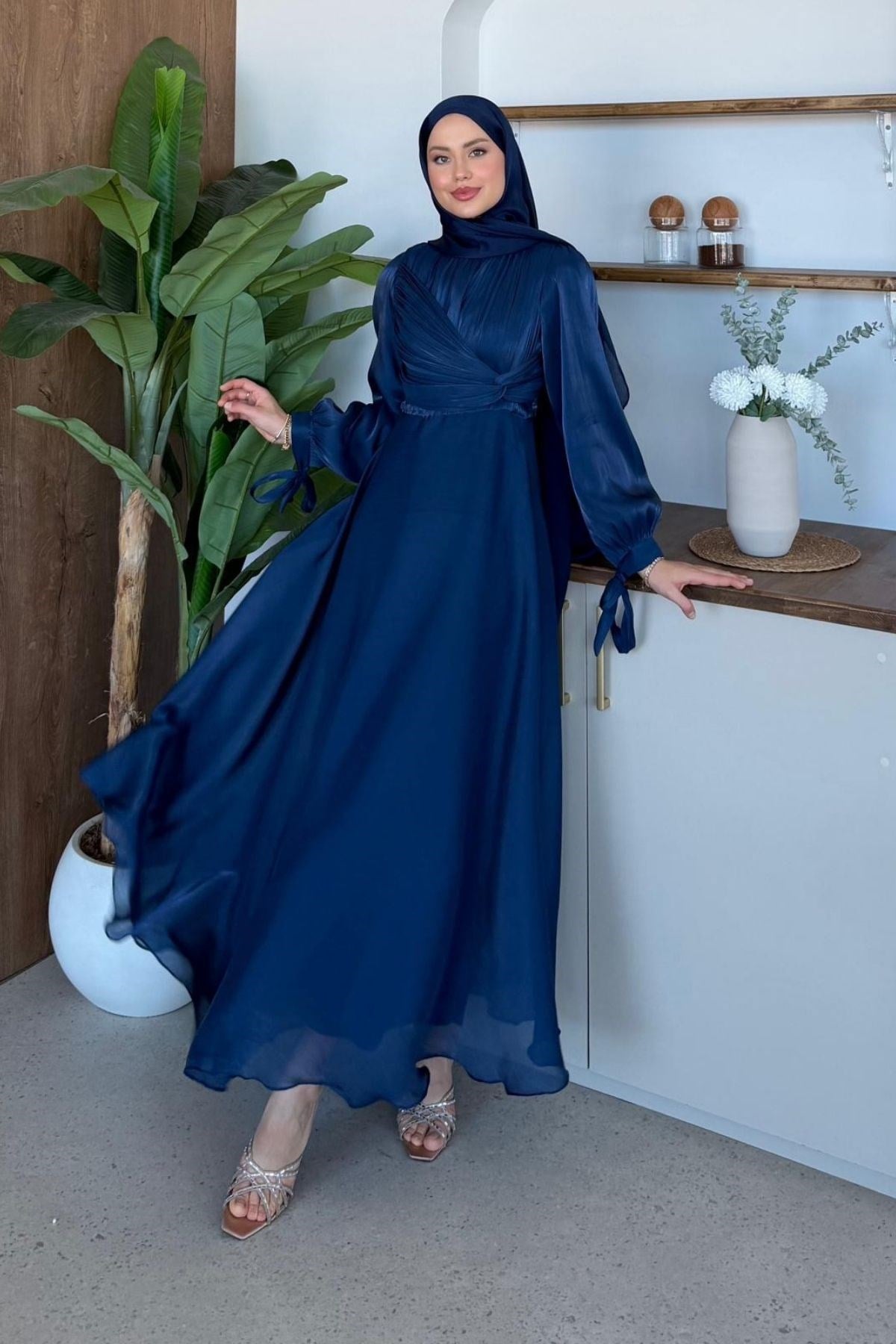 Asude Janjan Abiye Lacivert, Fiyatları Asude Janjan Abiye Lacivert- Haza Moda 