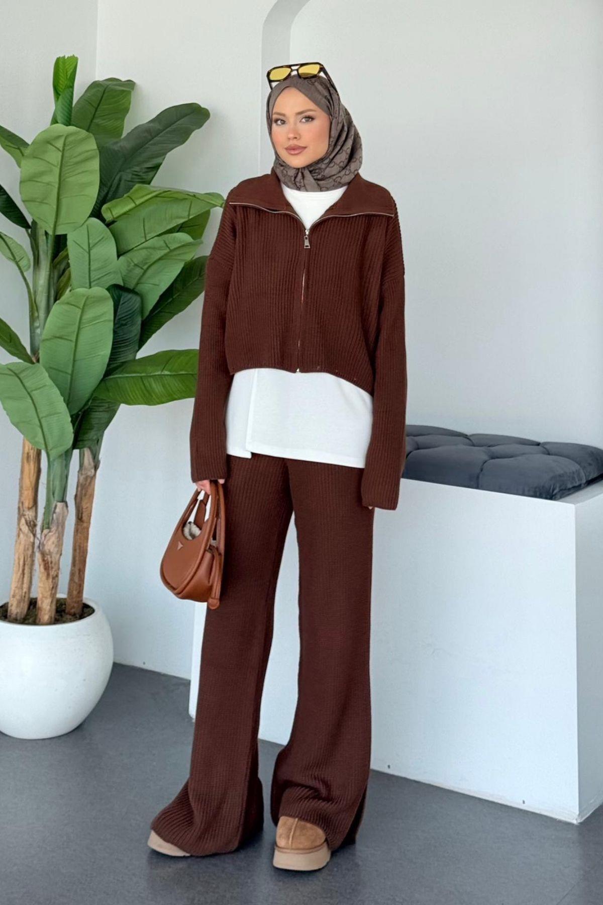 Aura Üçlü Oysho Takım Kahve, Fiyatları Aura Üçlü Oysho Takım Kahve- Haza Moda 