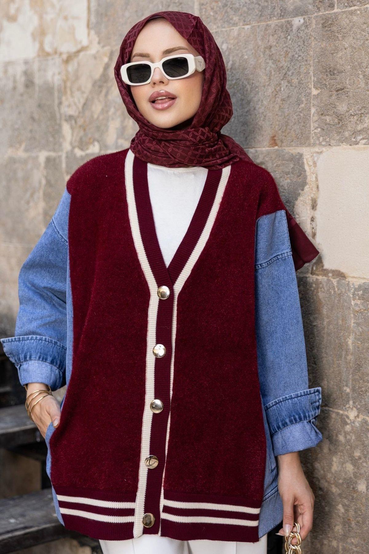 Azur Muadil Hırka Bordo, Fiyatları Azur Muadil Hırka Bordo- Haza Moda 