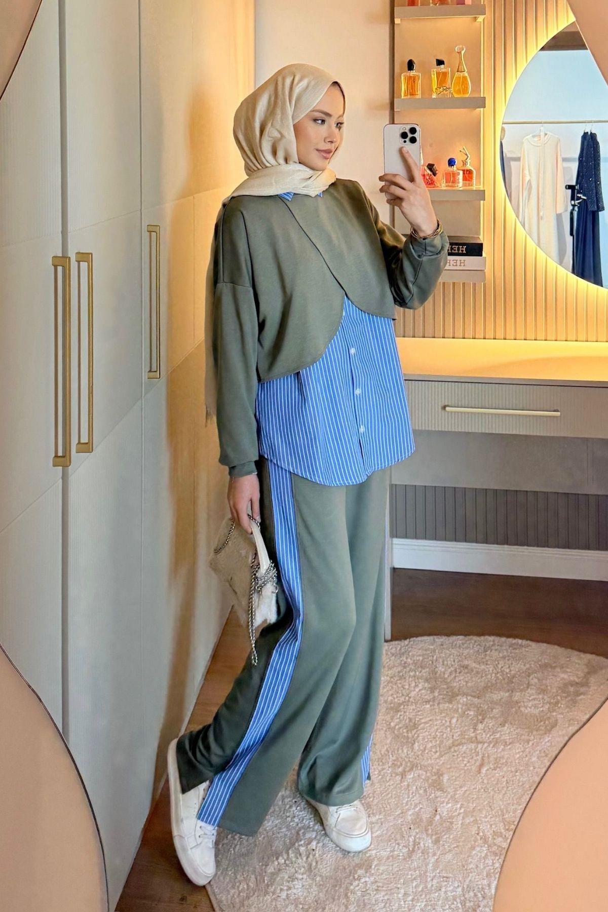 Balat Poplin Modal Takım Haki, Fiyatları Balat Poplin Modal Takım Haki| Haza Moda