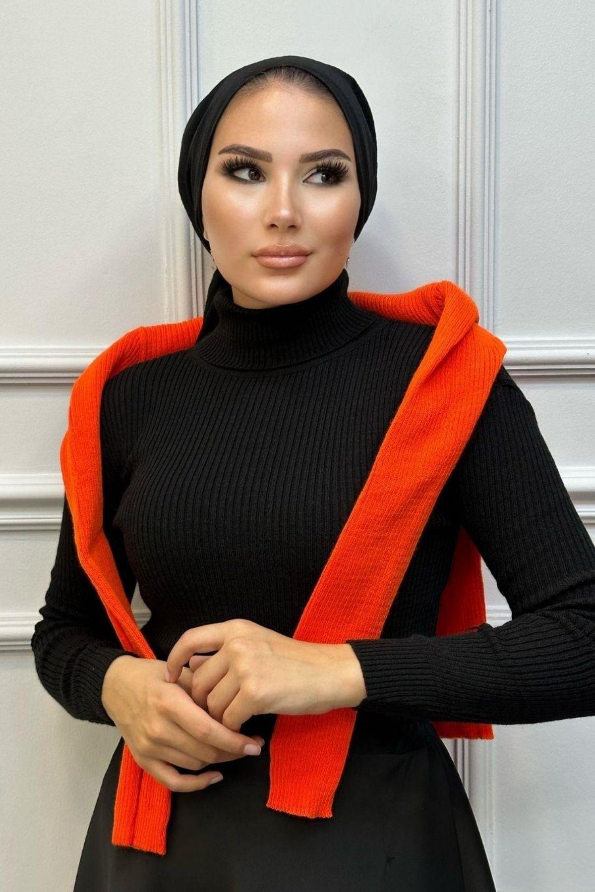 سترة تريكو صياد السمك باللون الأسود