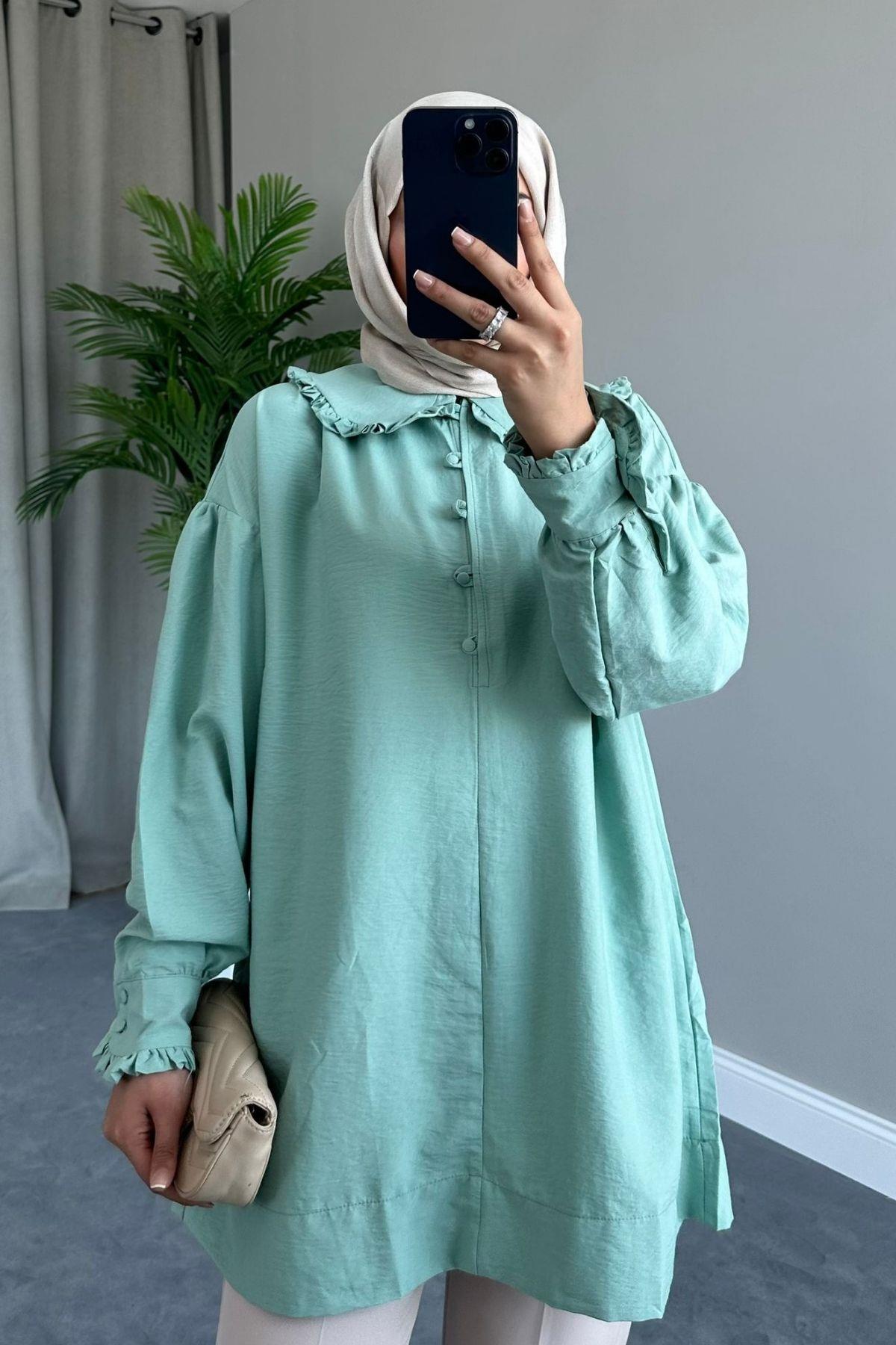 قميص بياقة الطفل نعناع