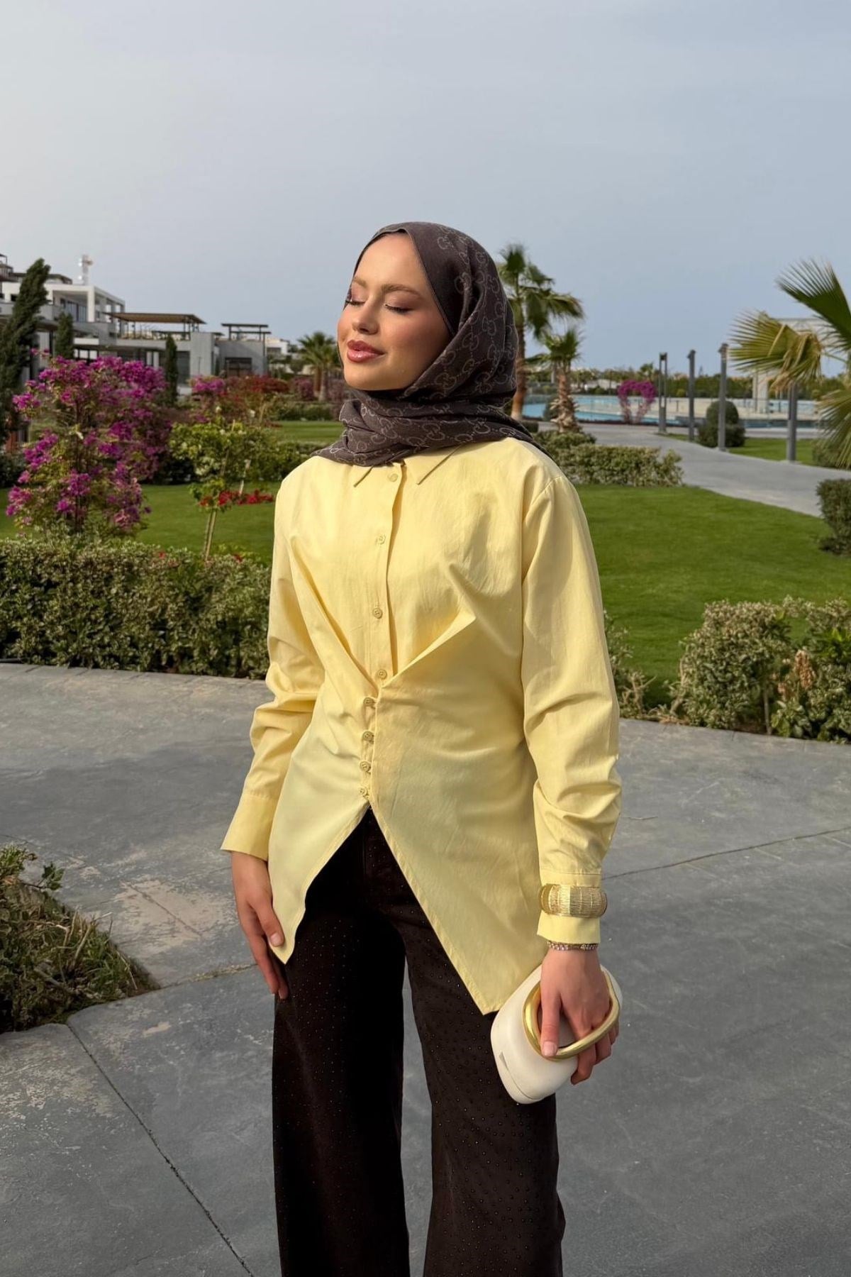 Belden Oturtmalı Poplin Gömlek Sarı, Fiyatları 