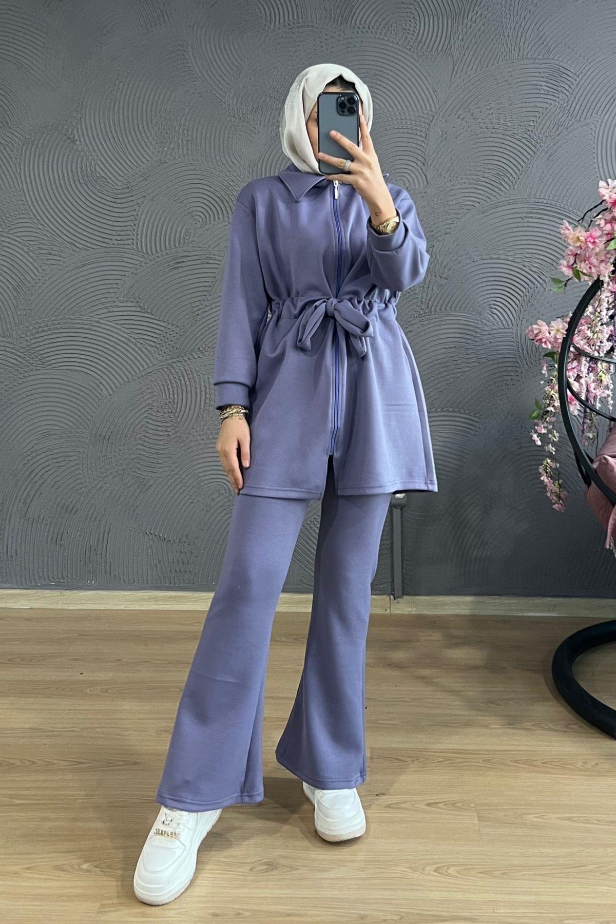 Beli Bağlamalı Oyso Takım LİLA, Fiyatları Taşlı Oyso Takım-LİLA – Haza Moda | Tesettür Giyim