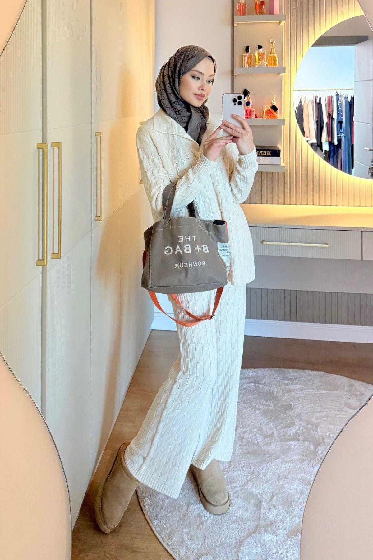 Belinda Örgülü Triko Takım Ekru, Fiyatları 