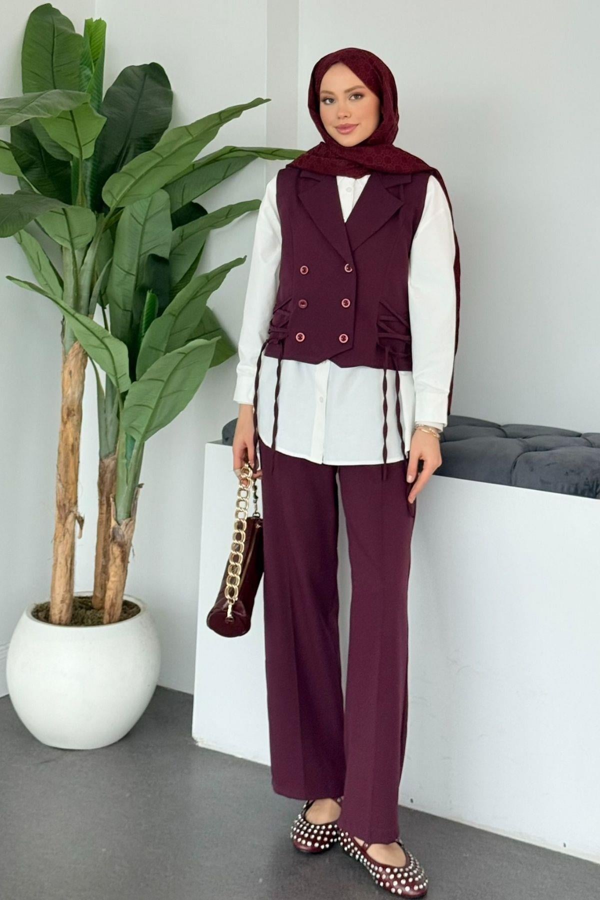 Bomonti Yelekli Takım Bordo, Fiyatları 