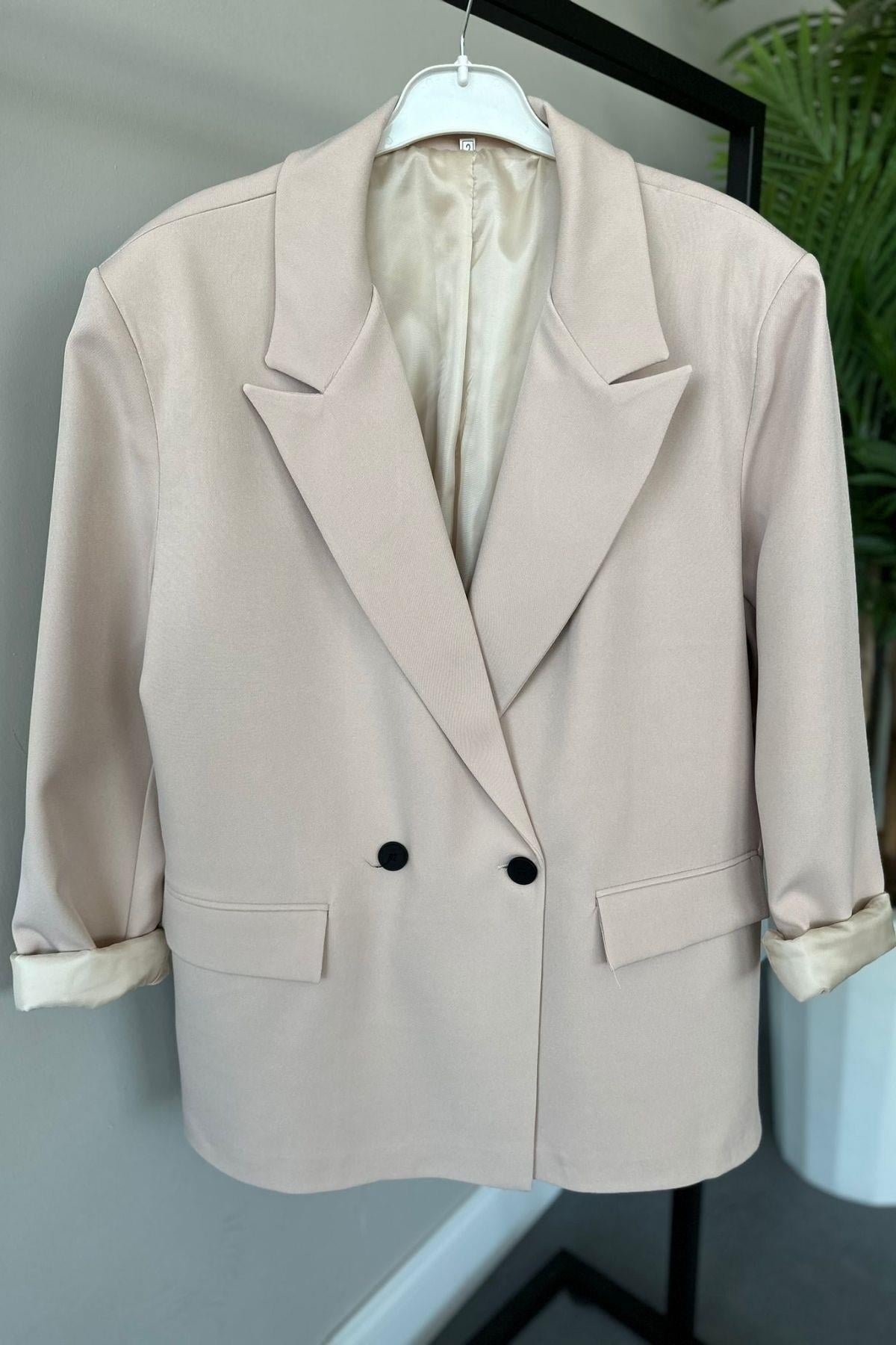 Boncuk Blazer Ceket Bej, Fiyatları 