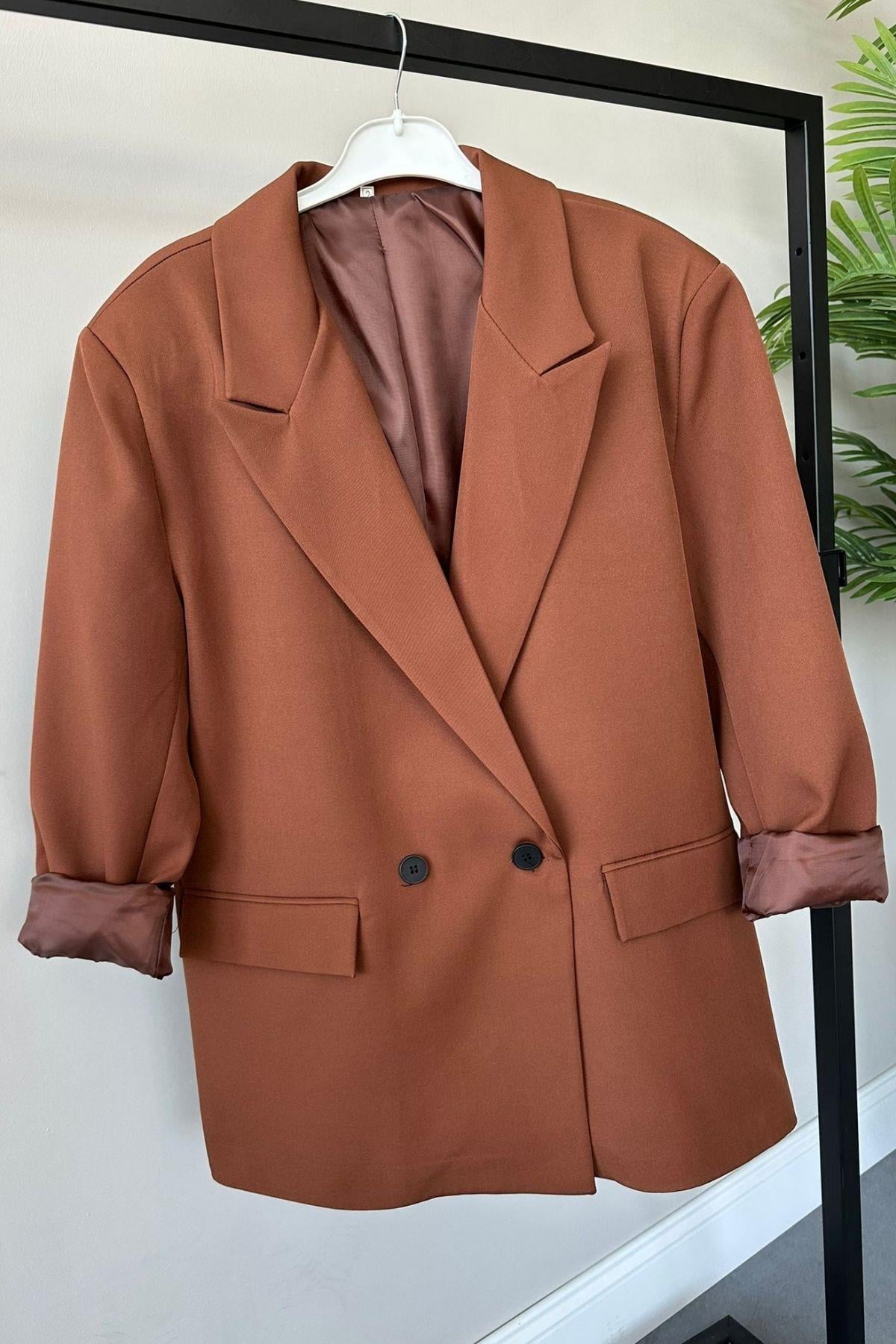 Boncuk Blazer Ceket Kahve, Fiyatları 