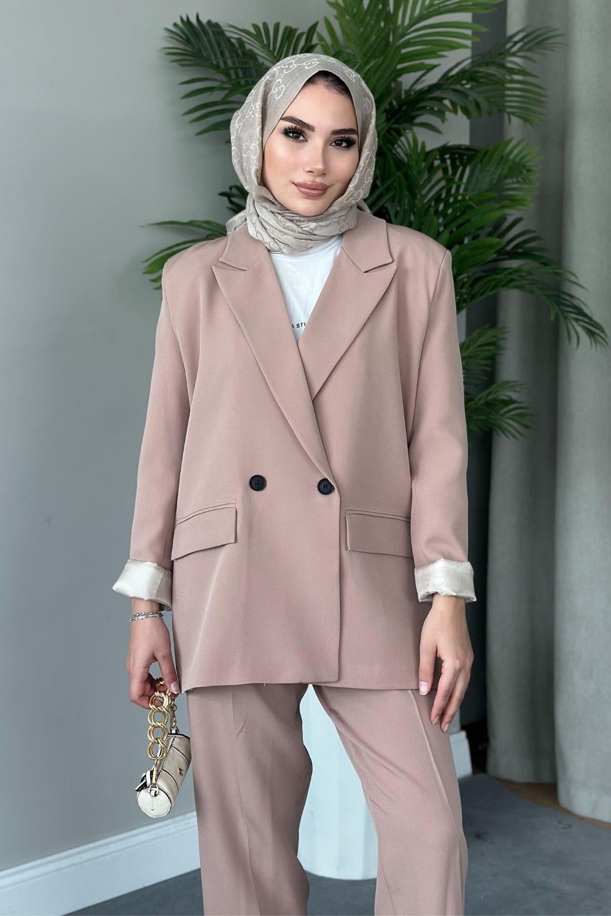 Boru Paça Blazer Takım Vizon, Fiyatları 