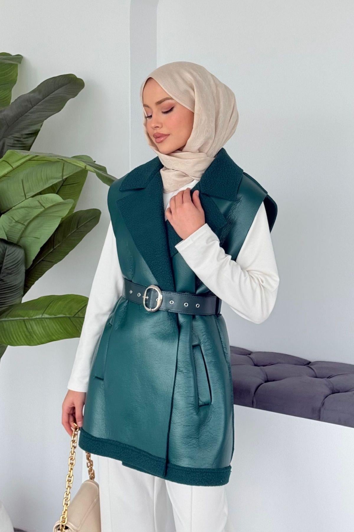 Bsf Deri Nubuk Yelek Zümrüt, Fiyatları Bsf Deri Nubuk Yelek Zümrüt | Haza Moda