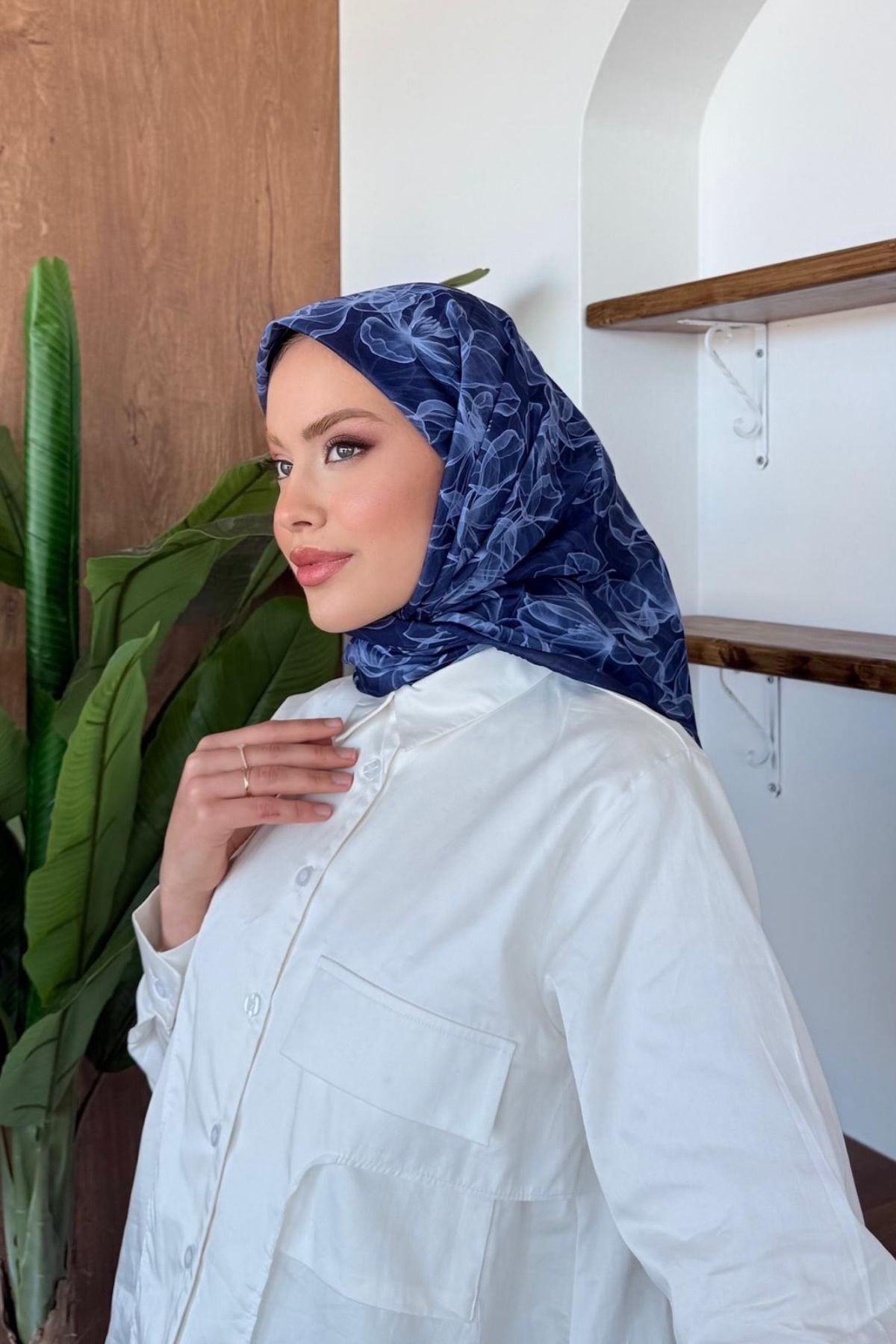 Çiçek Soft Eşarp Lacivert, Fiyatları 