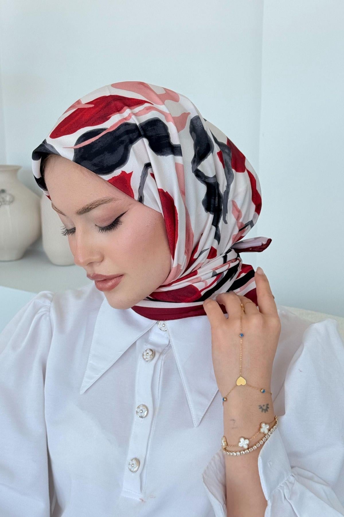 Çisem Dijital Desenli Eşarp Bordo, Fiyatları Çisem Dijital Desenli Eşarp Bordo- Haza Moda 