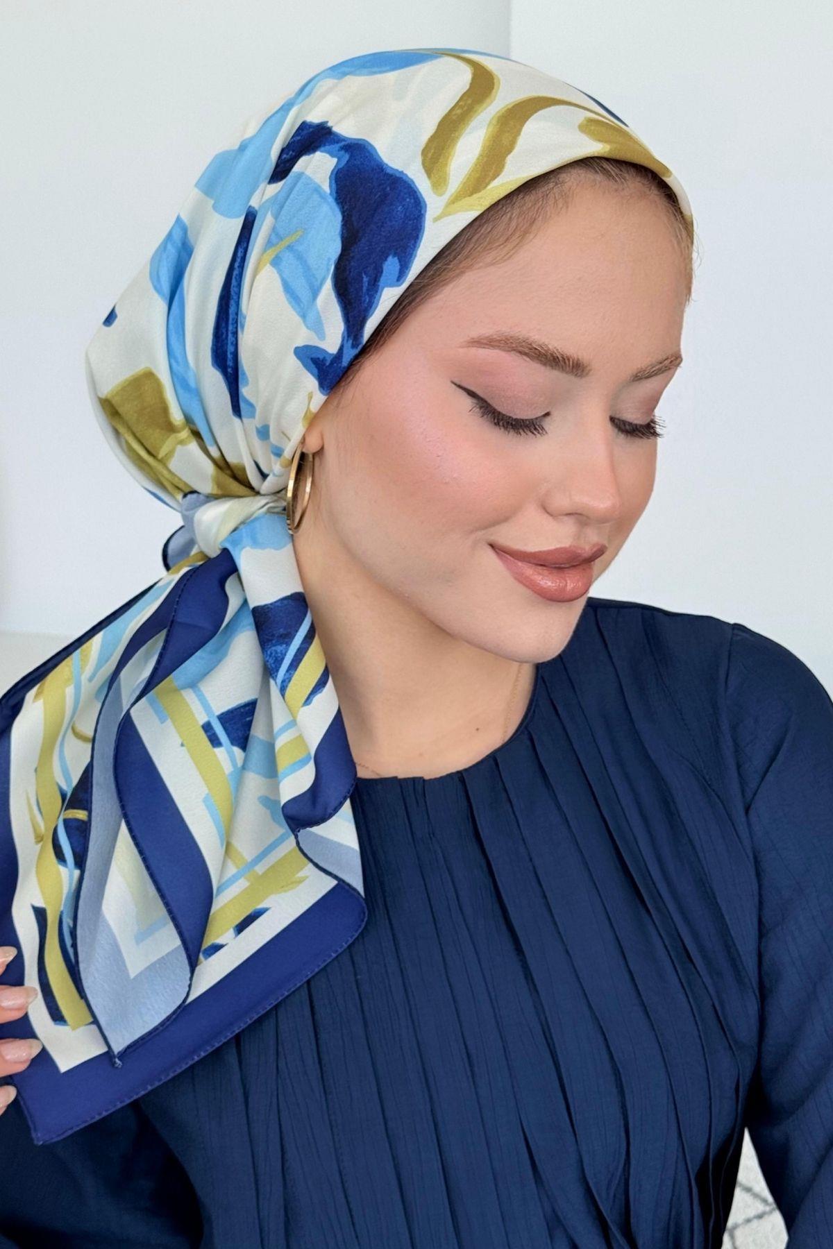 Çisem Dijital Desenli Eşarp Lacivert, Fiyatları Çisem Dijital Desenli Eşarp Lacivert - Haza Moda 