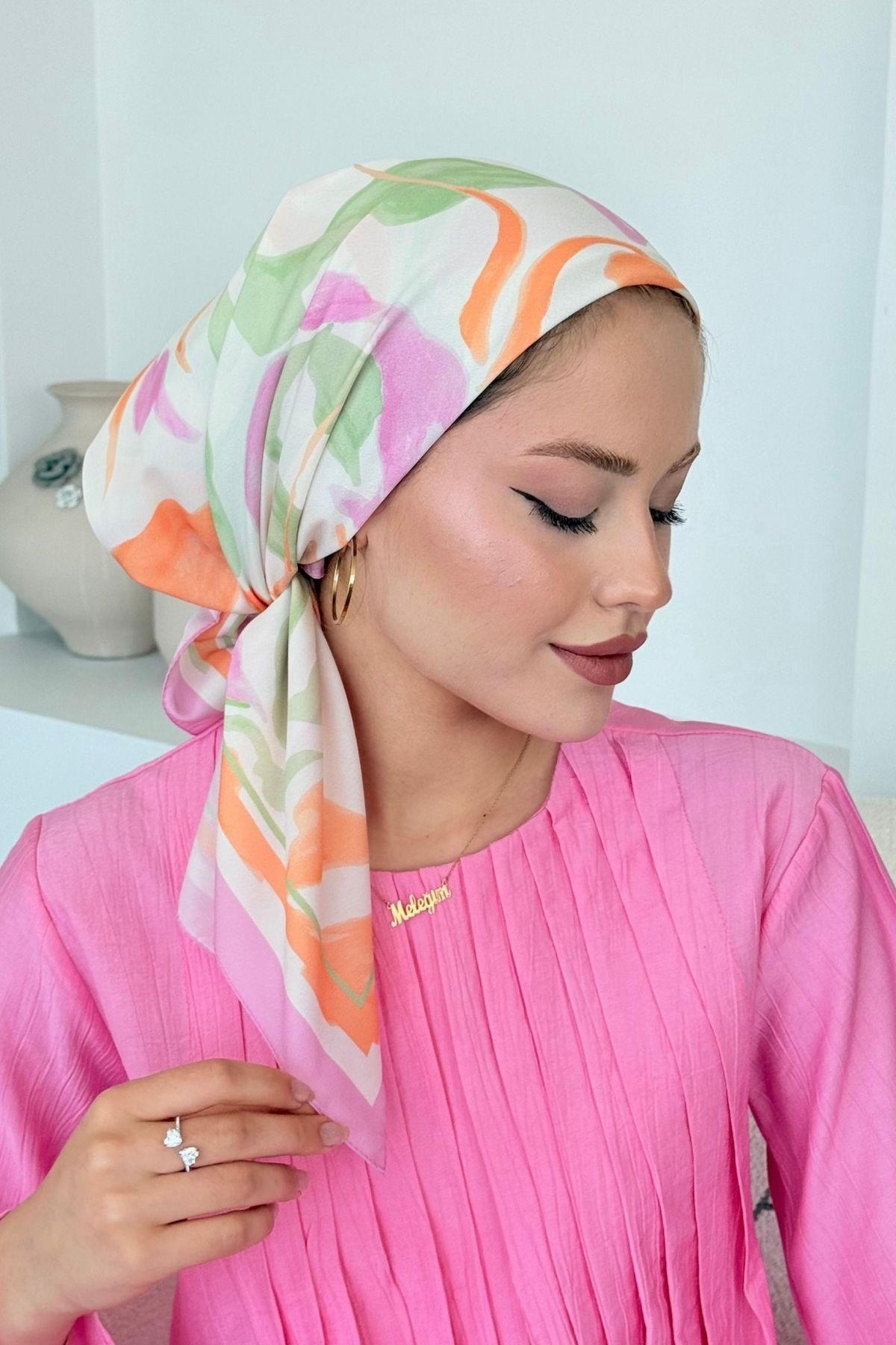 Çisem Dijital Desenli Eşarp Pembe, Fiyatları Çisem Dijital Desenli Eşarp Pembe- Haza Moda 