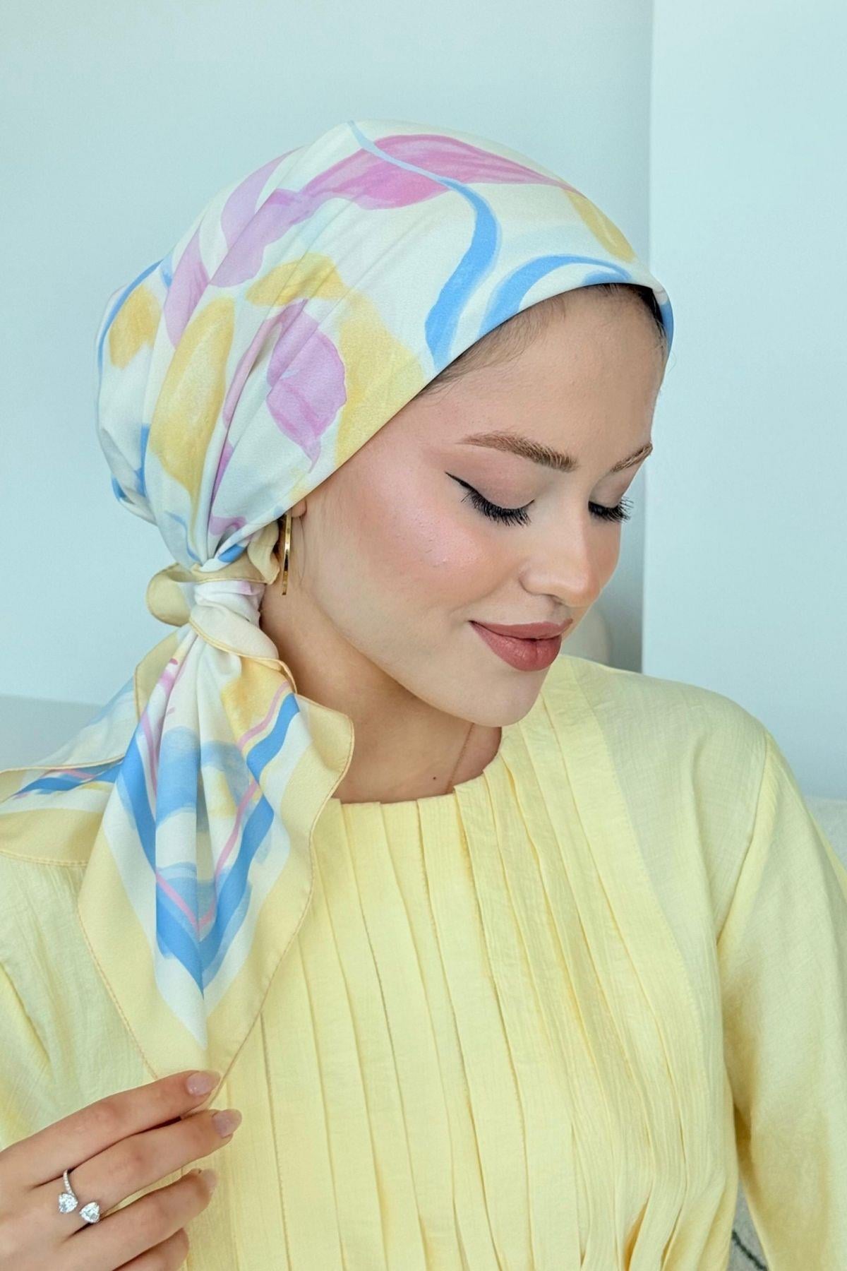Çisem Dijital Desenli Eşarp Sarı, Fiyatları Çisem Dijital Desenli Eşarp Sarı- Haza Moda 