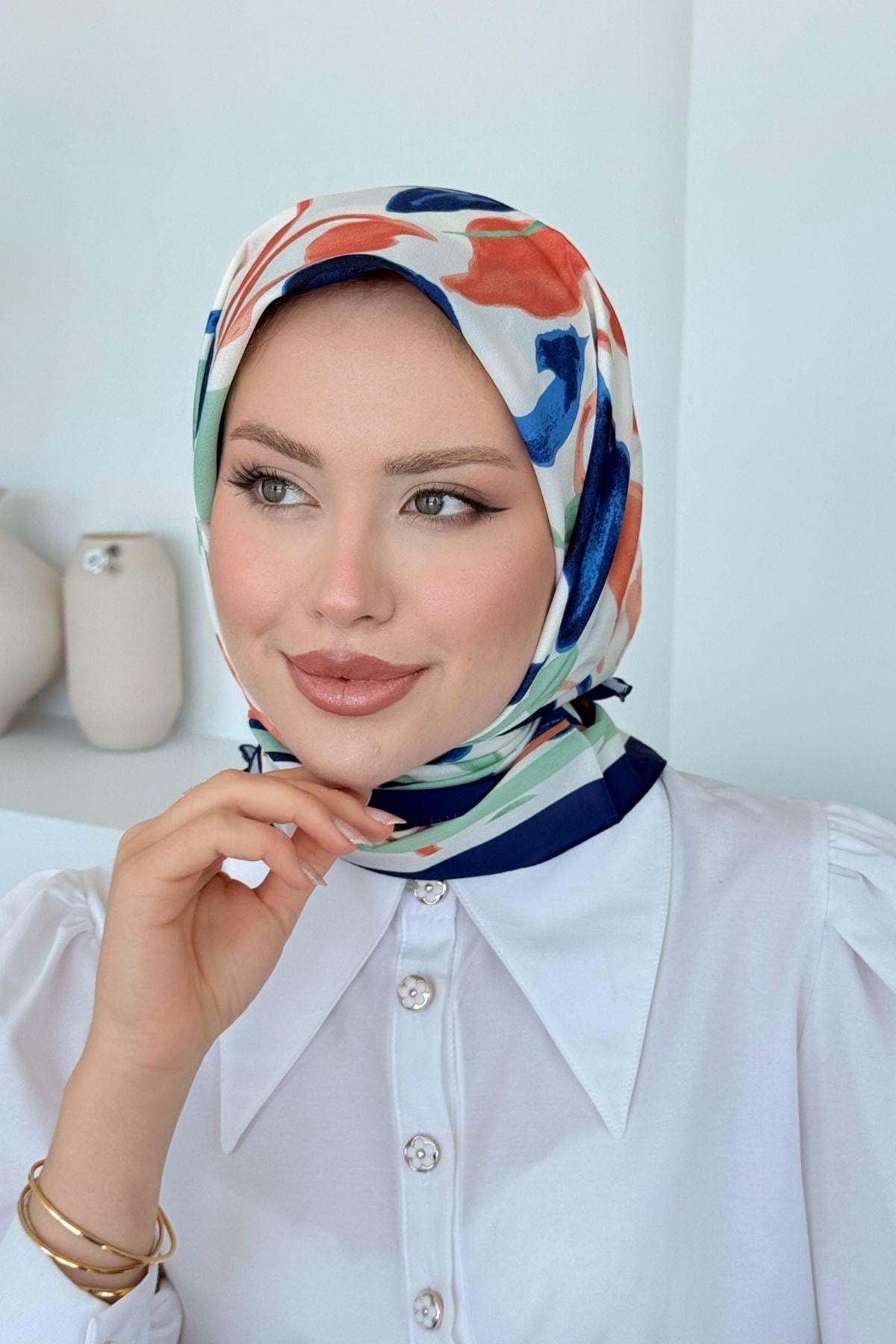 Çisem Dijital Desenli Eşarp Turuncu, Fiyatları Çisem Dijital Desenli Eşarp Turuncu- Haza Moda 