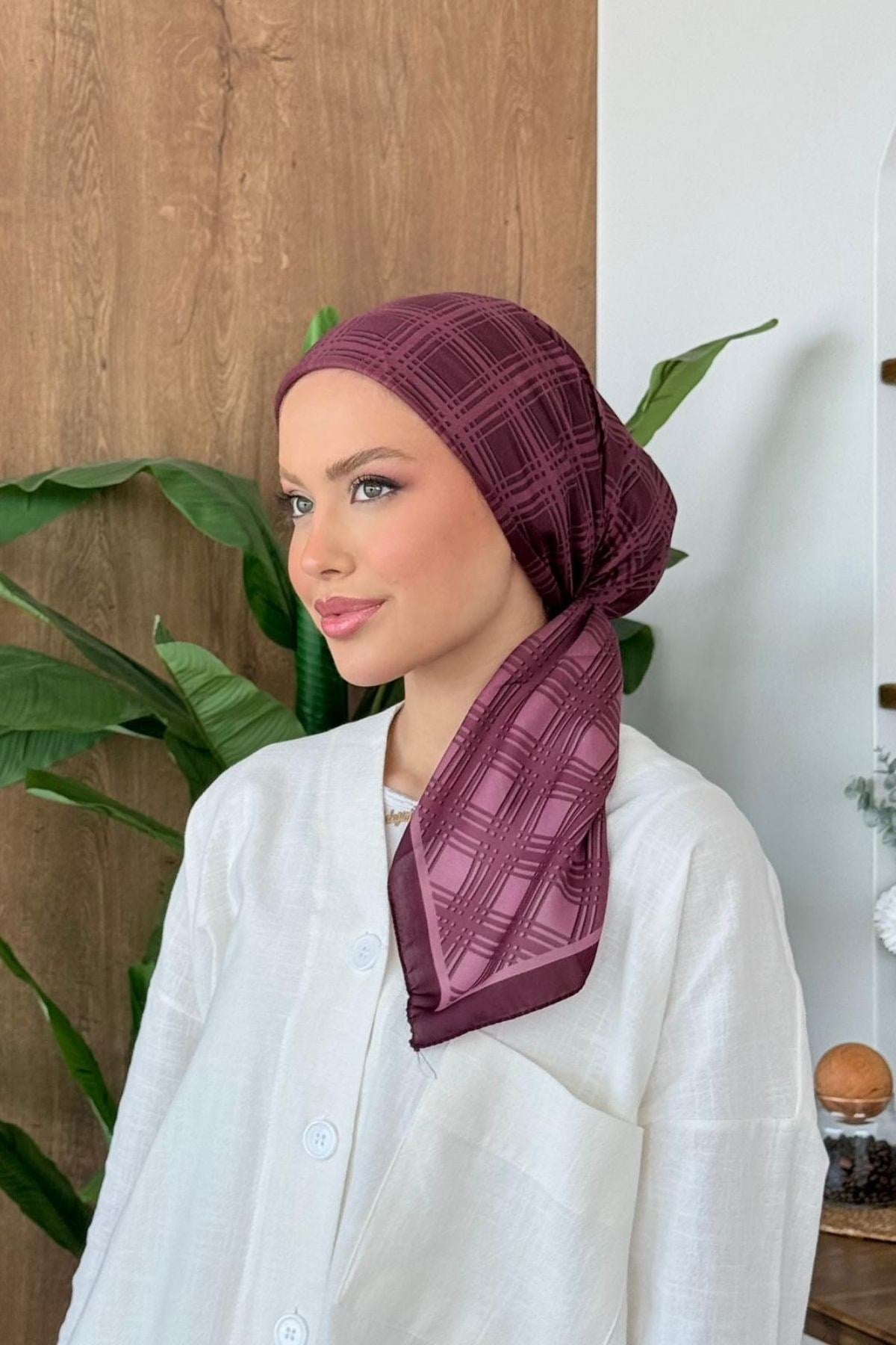 Çizgili Crash Soft Eşarp Mürdüm, Fiyatları 