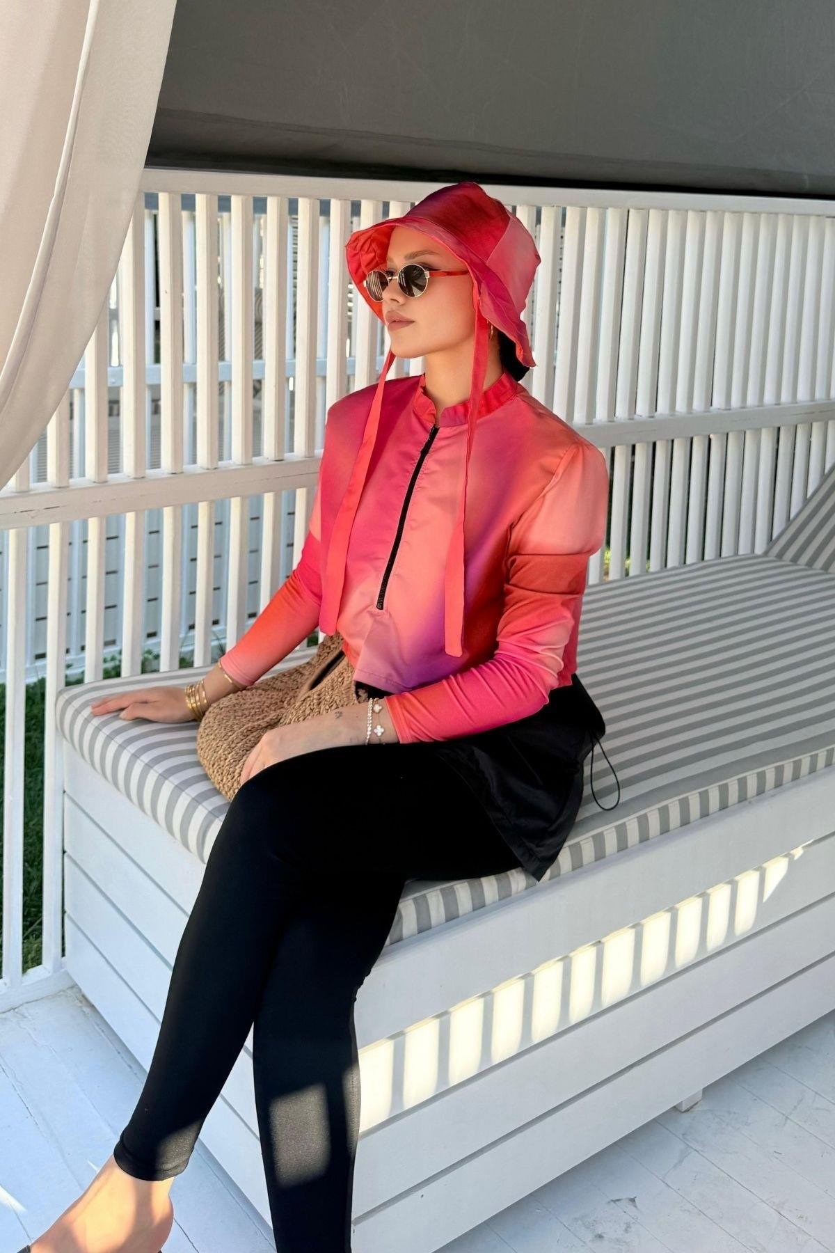 Croplu Tesettür Mayo Takım Pembe, Fiyatları Croplu Tesettür Mayo Takım Pembe – Haza Moda | Tesettür Giyim