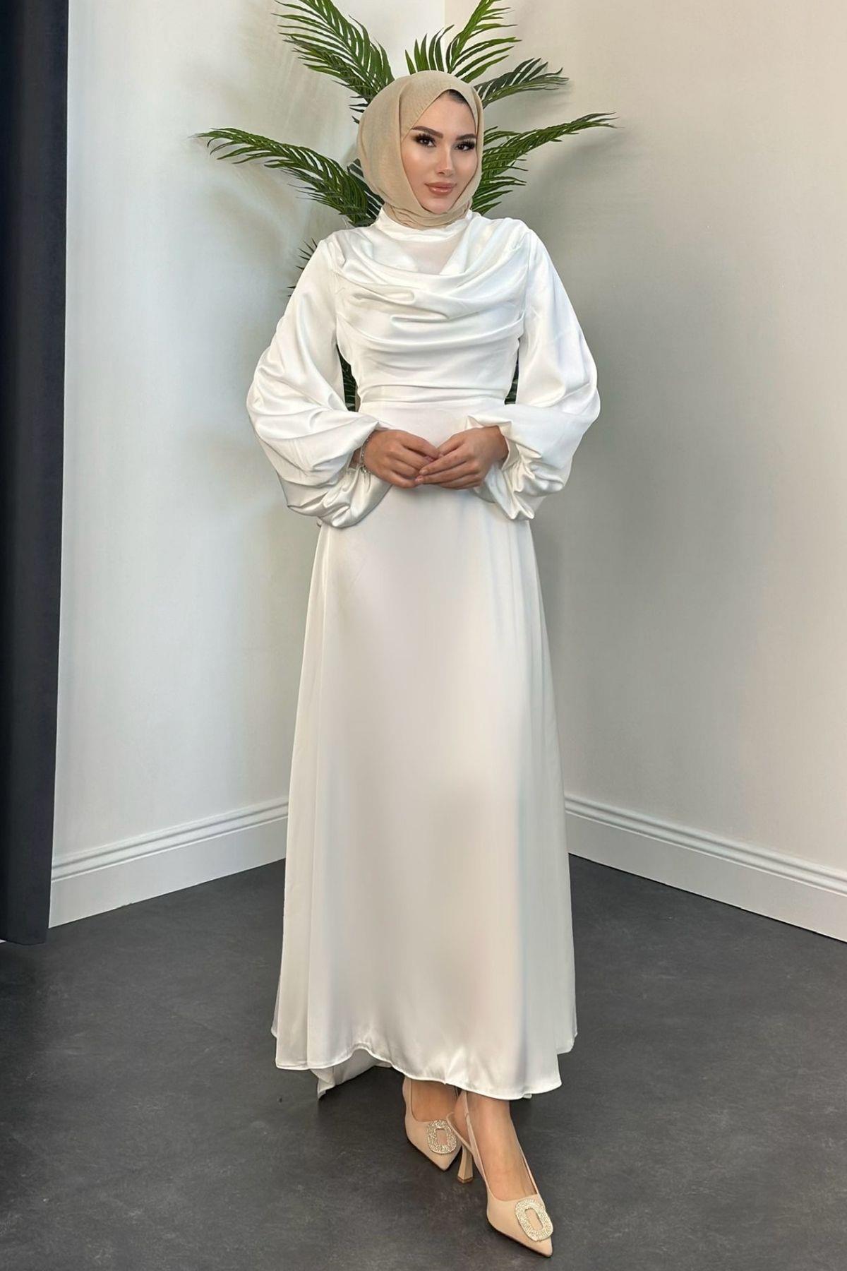 Degaje Saten Abiye Beyaz, Fiyatları 