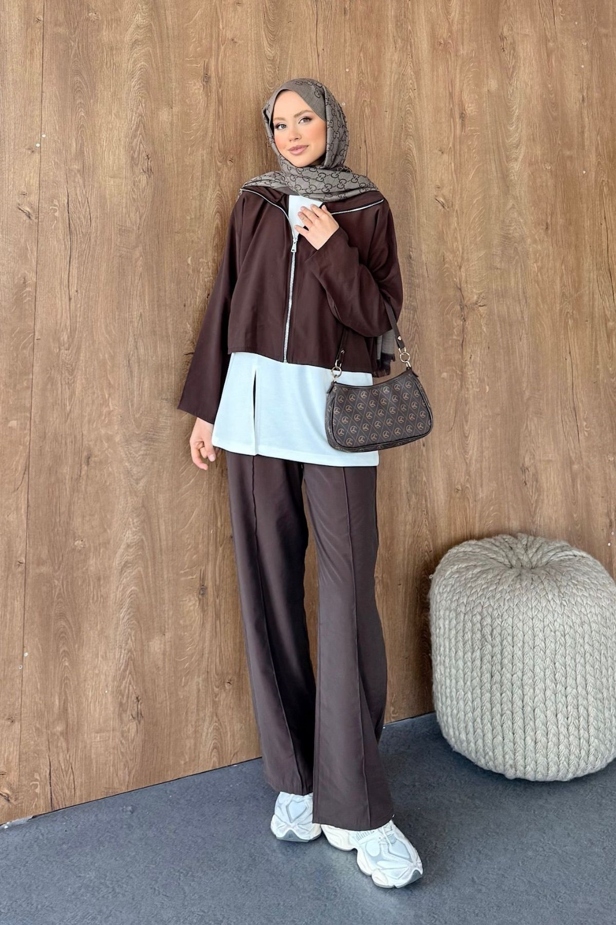 Denya Modal 3'lü Takım Kahve, Fiyatları Denya Modal 3'lü Takım Kahve| Haza Moda