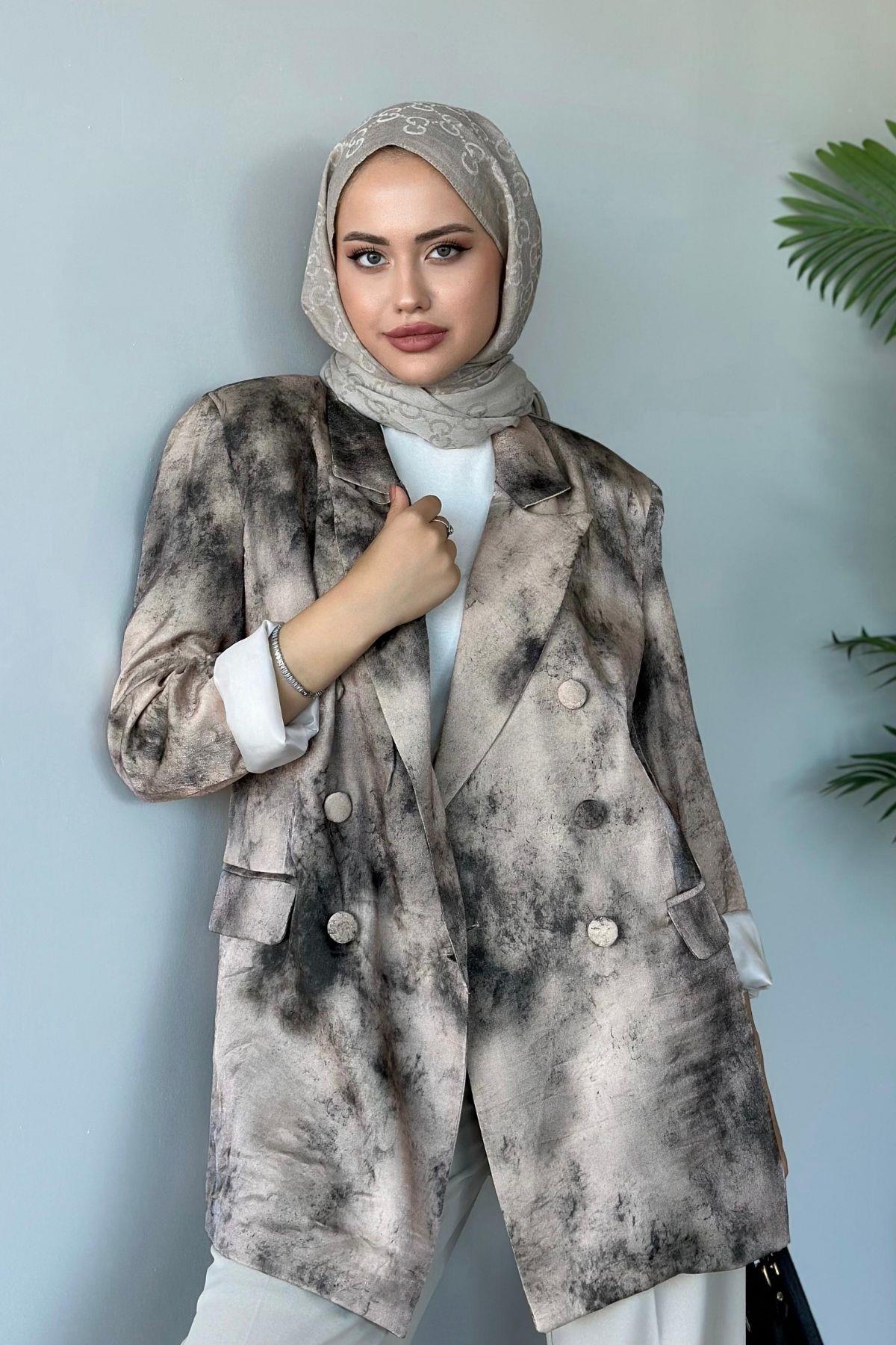 Desenli Blazer Ceket Bej, Fiyatları 