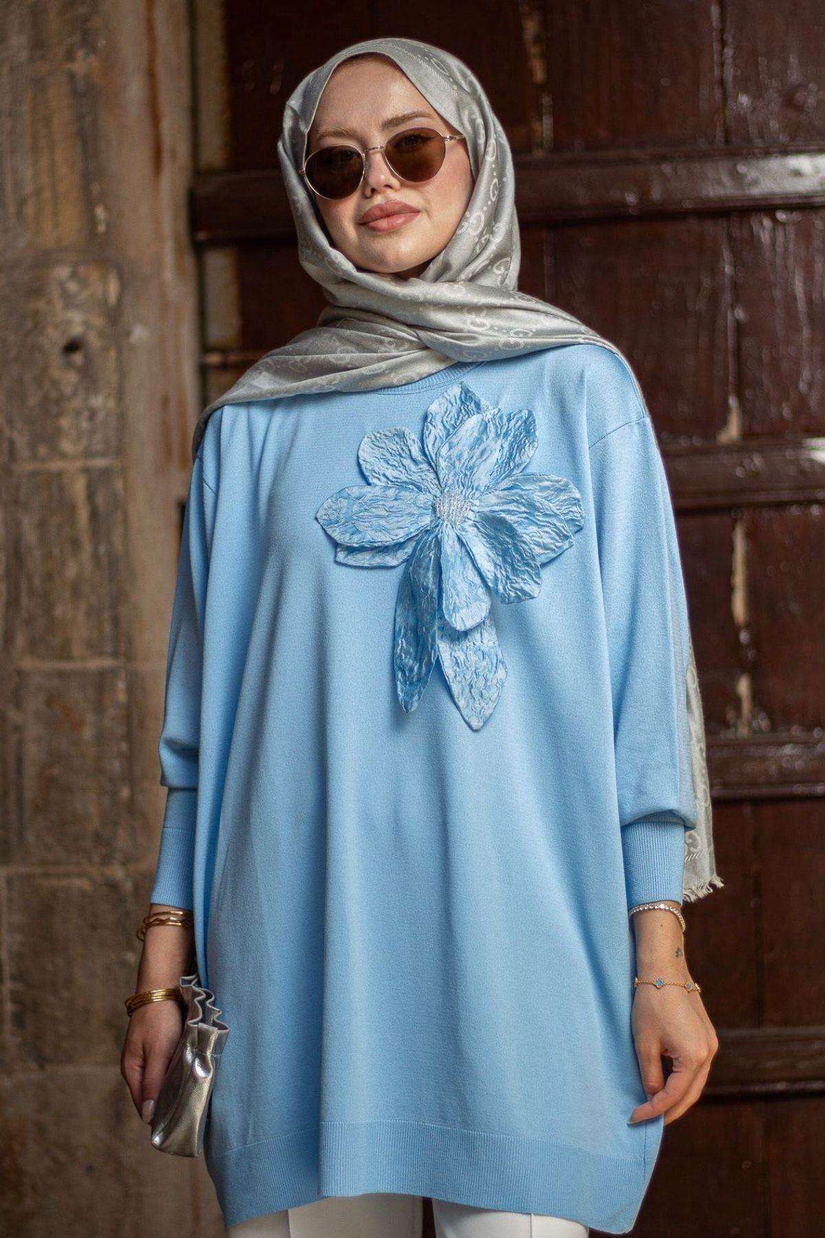 Dila Zambak Merserize Tunik Bebe Mavi, Fiyatları Dila Zambak Merserize Tunik Bebe Mavi- Haza Moda 