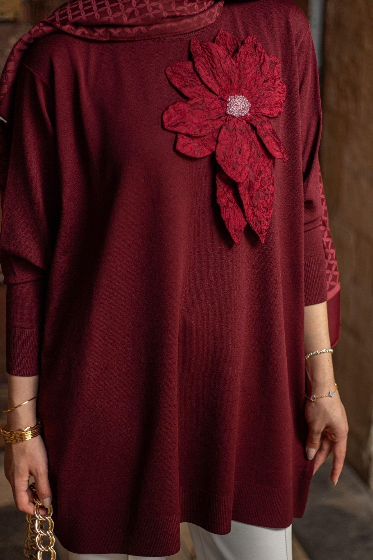 Dila Zambak Merserize Tunik Bordo, Fiyatları Dila Zambak Merserize Tunik Bordo- Haza Moda 