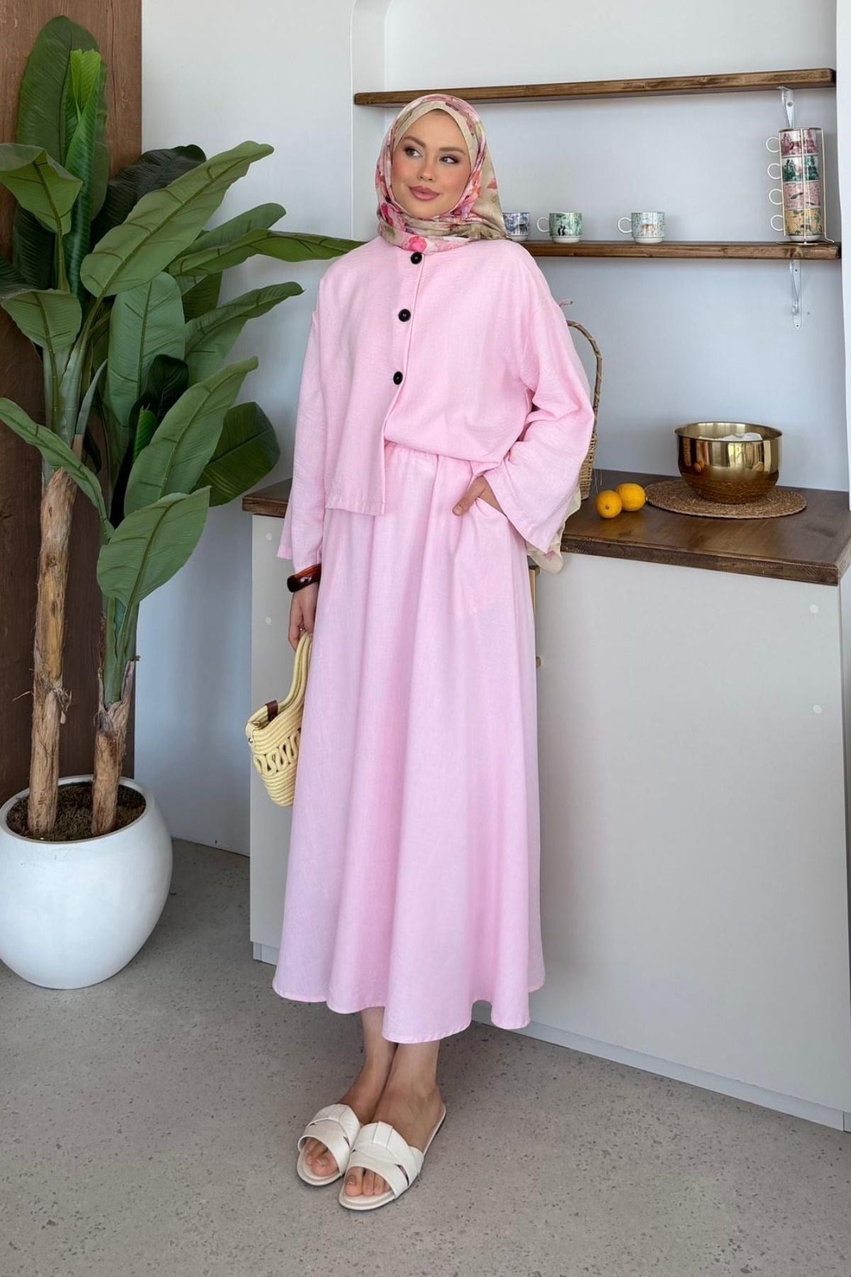 Dilan Keten Etekli Takım Pembe, Fiyatları 