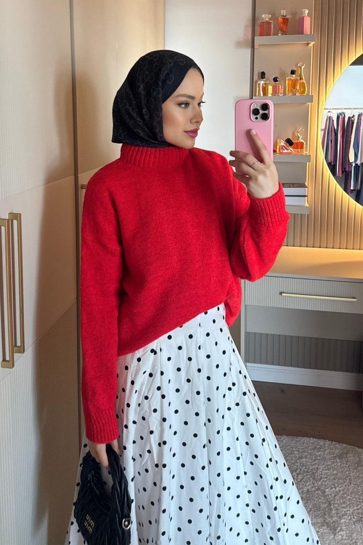 Elmas Ovs Kazak Kırmızı, Fiyatları Elmas Ovs Kazak Kırmızı| Haza Moda