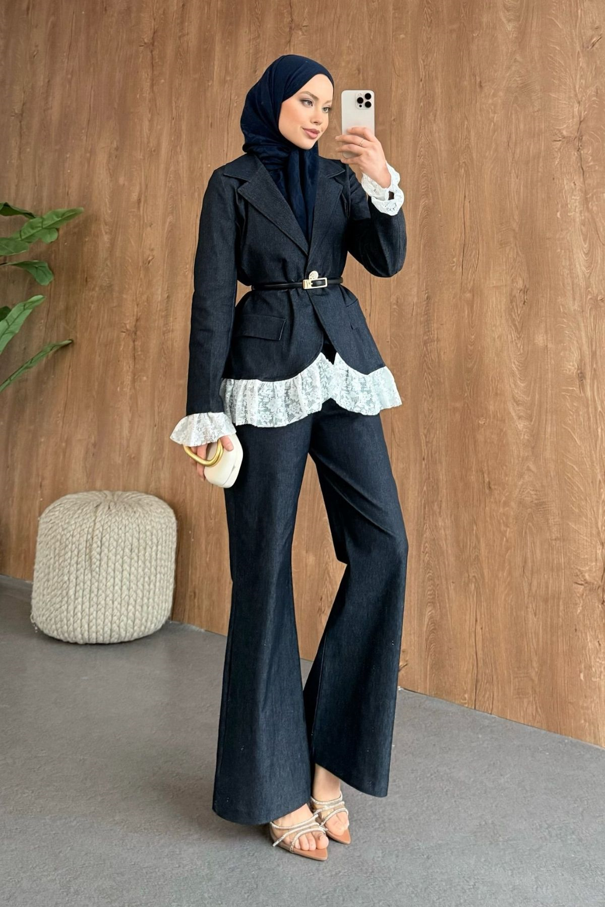Elsa Dantellİ Kot Takım Lacivert, Fiyatları 