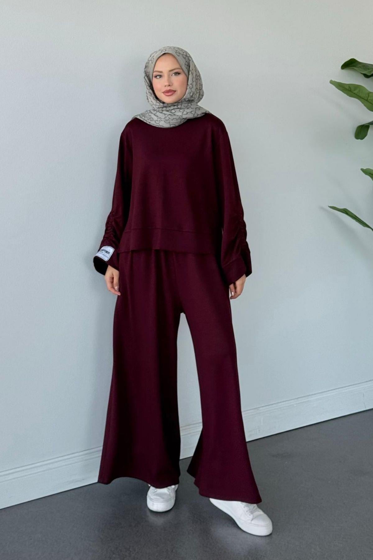 Elvador Pamuklu Takım Bordo, Fiyatları Elvador Pamuklu Takım Bordo- Haza Moda 