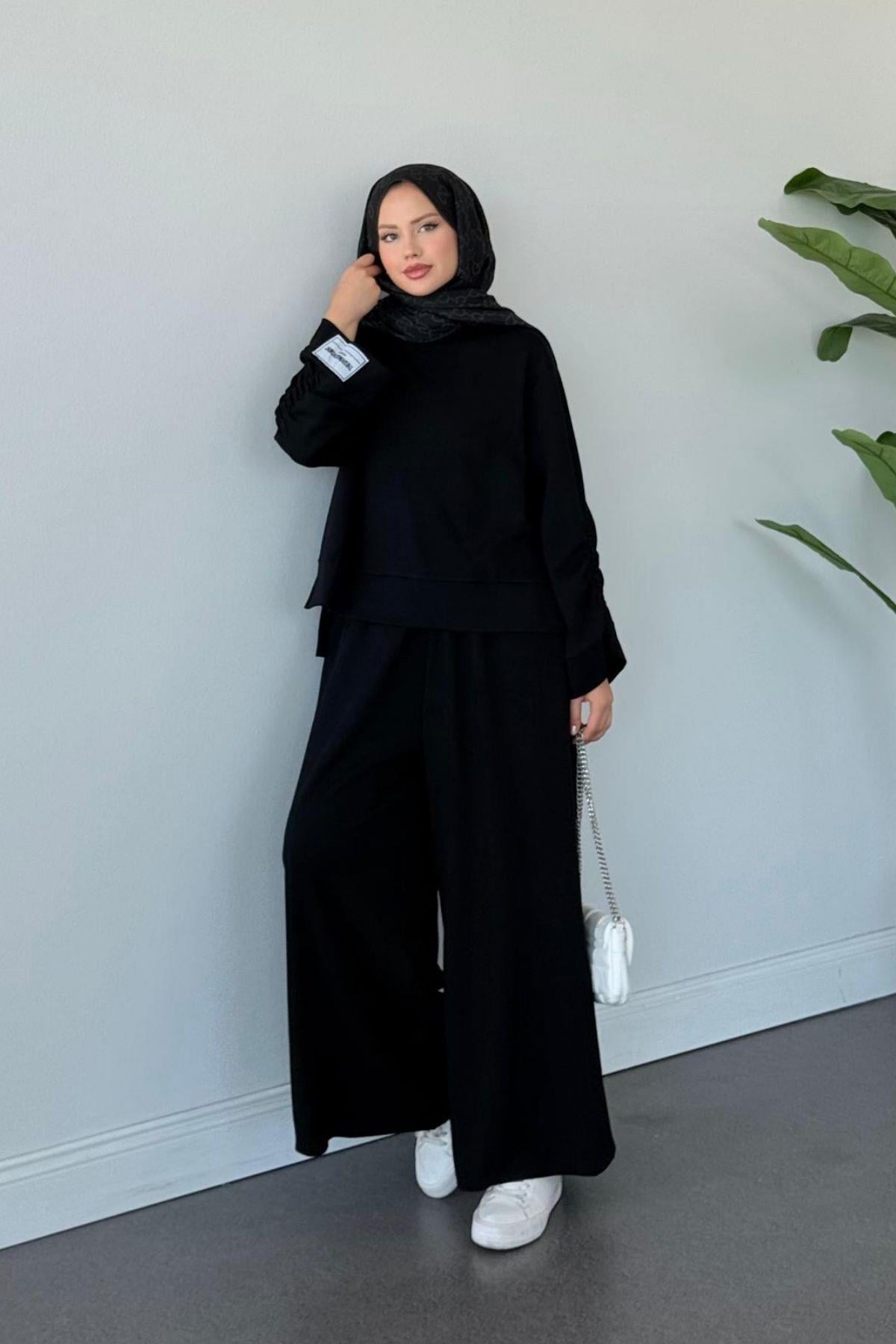 Elvador Pamuklu Takım Siyah, Fiyatları Elvador Pamuklu Takım Siyah- Haza Moda 